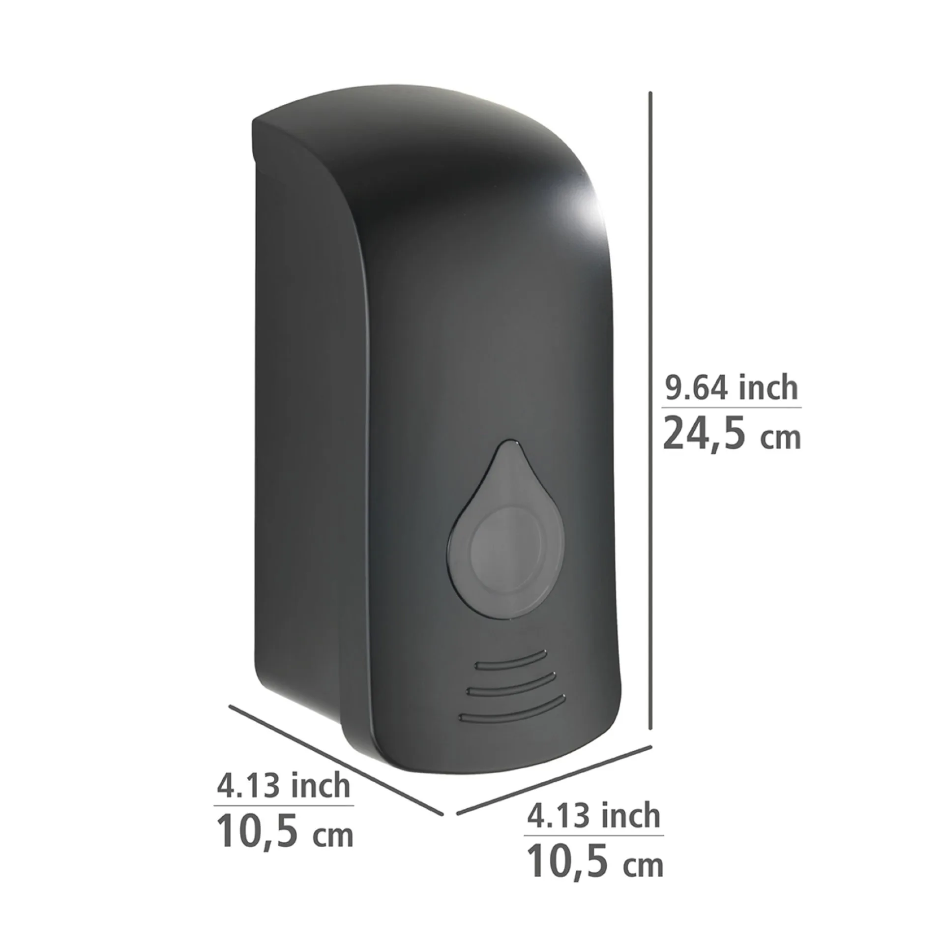 WENKO RANERA Seifenspender 740 ml, Schwarz, Desinfektionsmittelspender