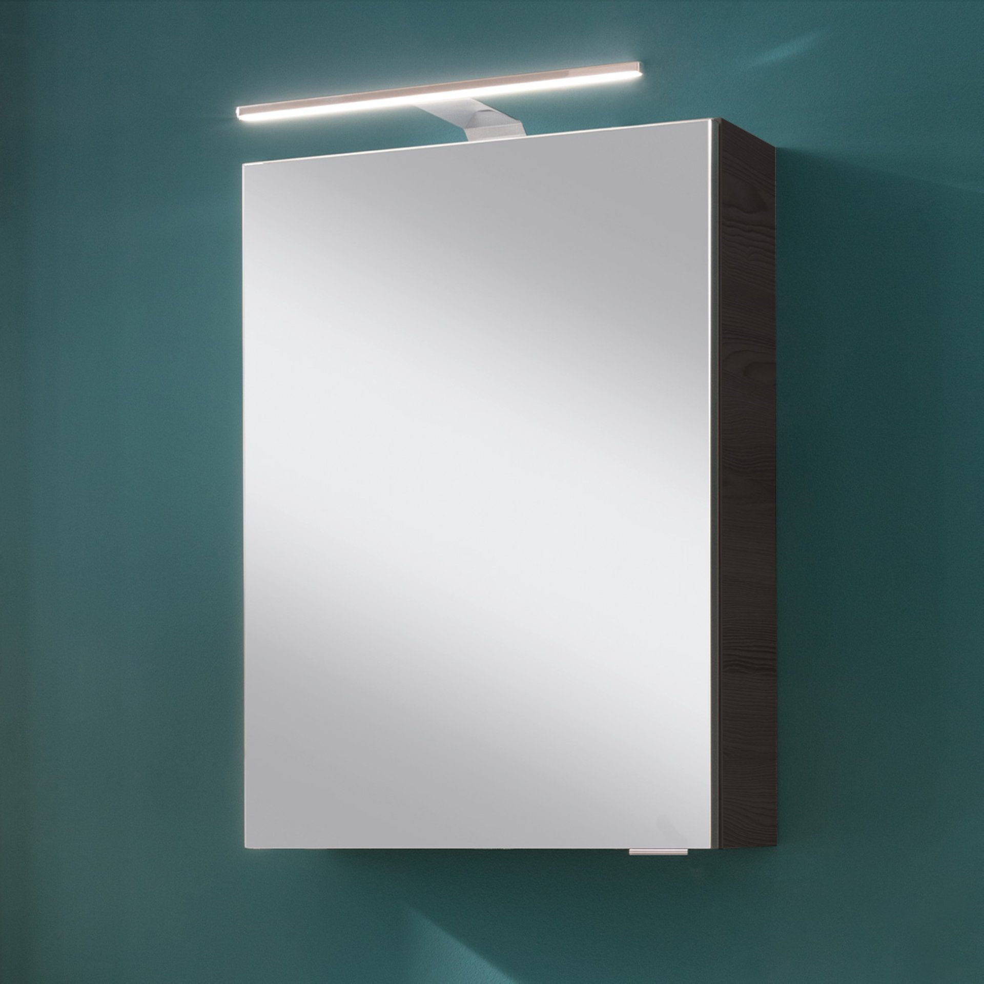 Fackelmann SBC B.PERFEKT Gäste-WC Spiegelschrank 40 cm, Anthrazit Holzoptik, links