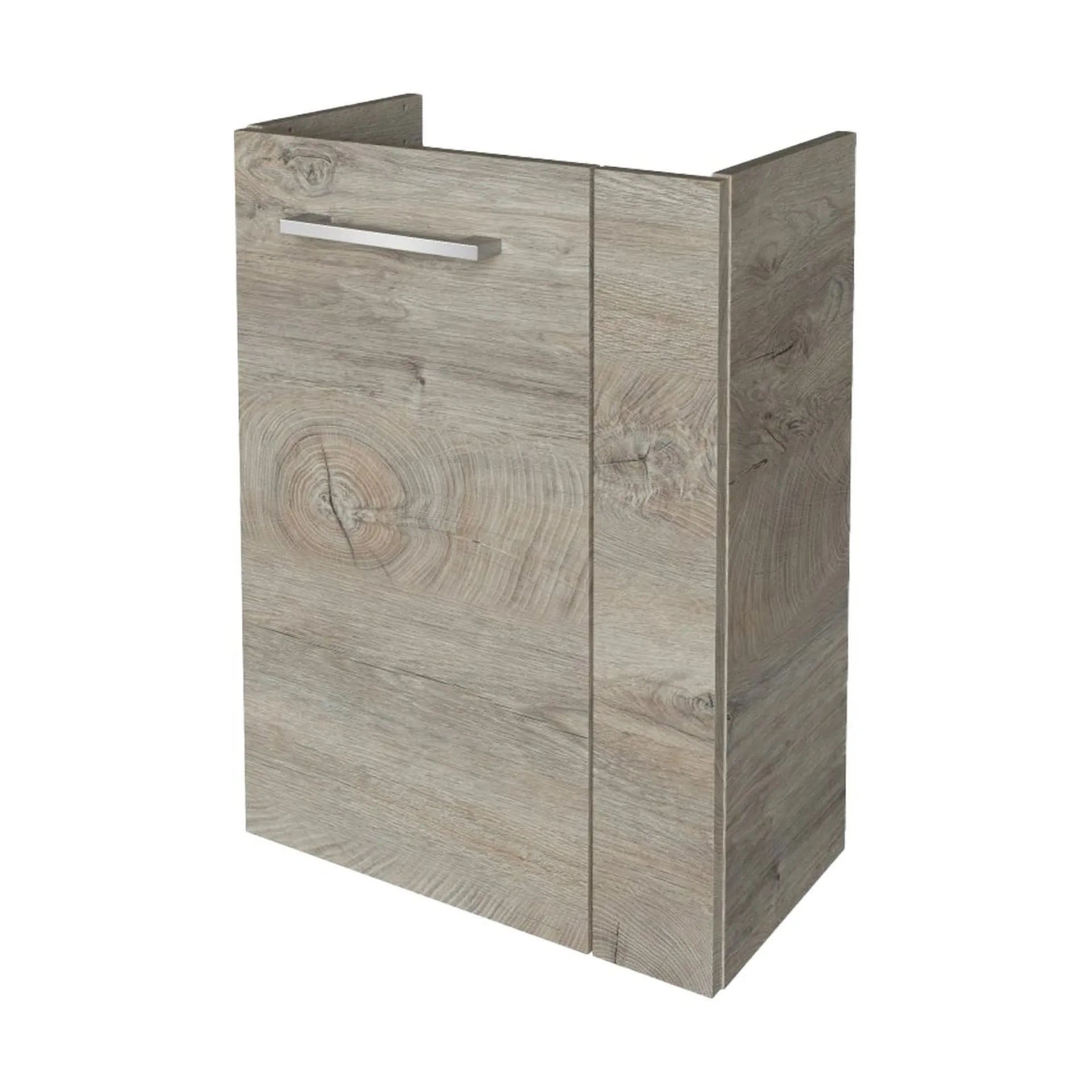 FACKELMANN SBC STANFORD Waschbeckenunterschrank Gäste WC 45 cm breit, Braun hell, Türanschlag links