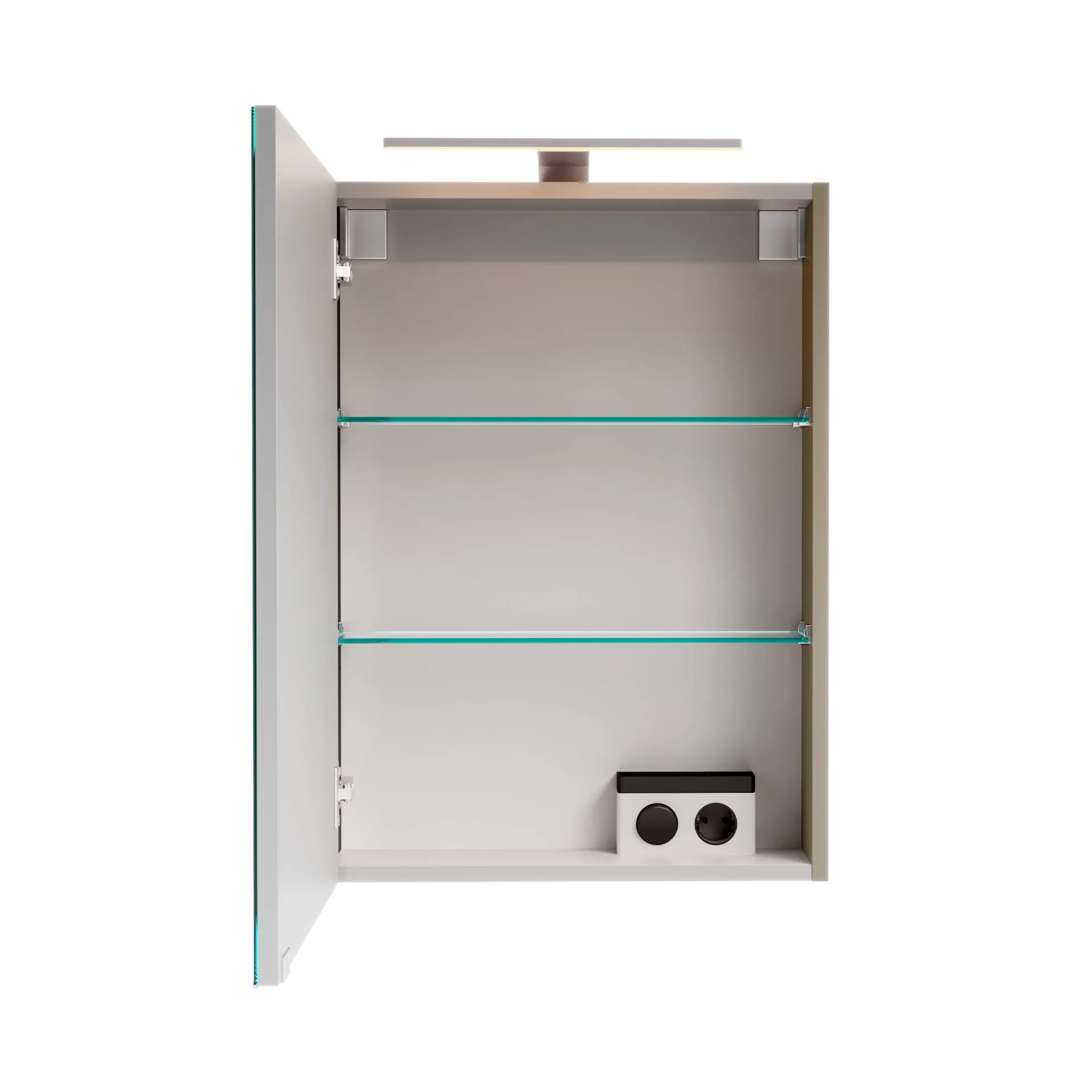 FACKELMANN SBC B.PARIS Gäste WC Waschtisch Set mit Spiegelschrank 55 cm breit, Grau, Türanschlag links