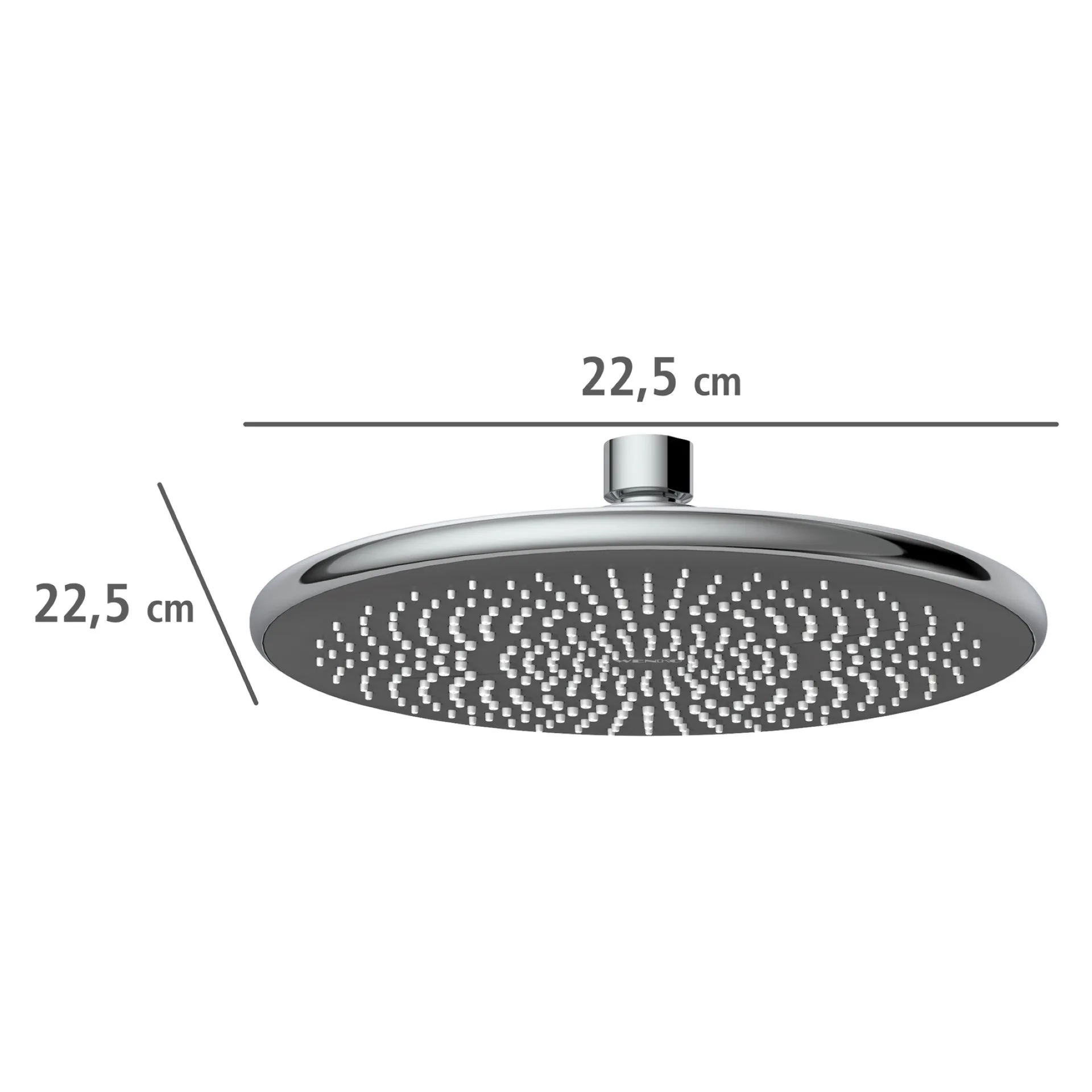 WENKO Duschkopf Regendusche Ø 22,5 cm, Chrom, mit Wassersparsystem, 3 verschiedene Wasserstrahlarten