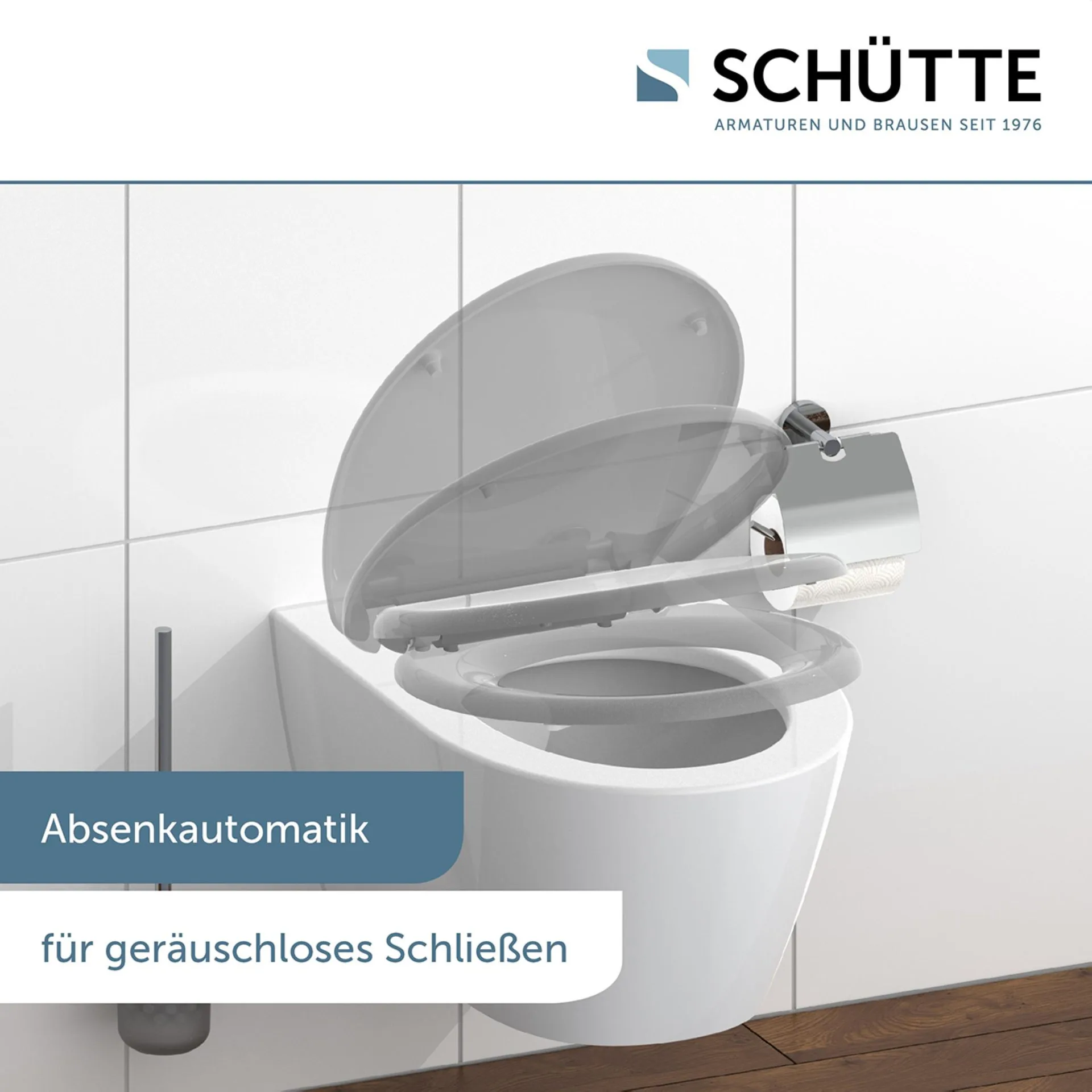 Schütte GREY WC-Sitz, mit Absenkautomatik und Schnellverschluss, Duroplast