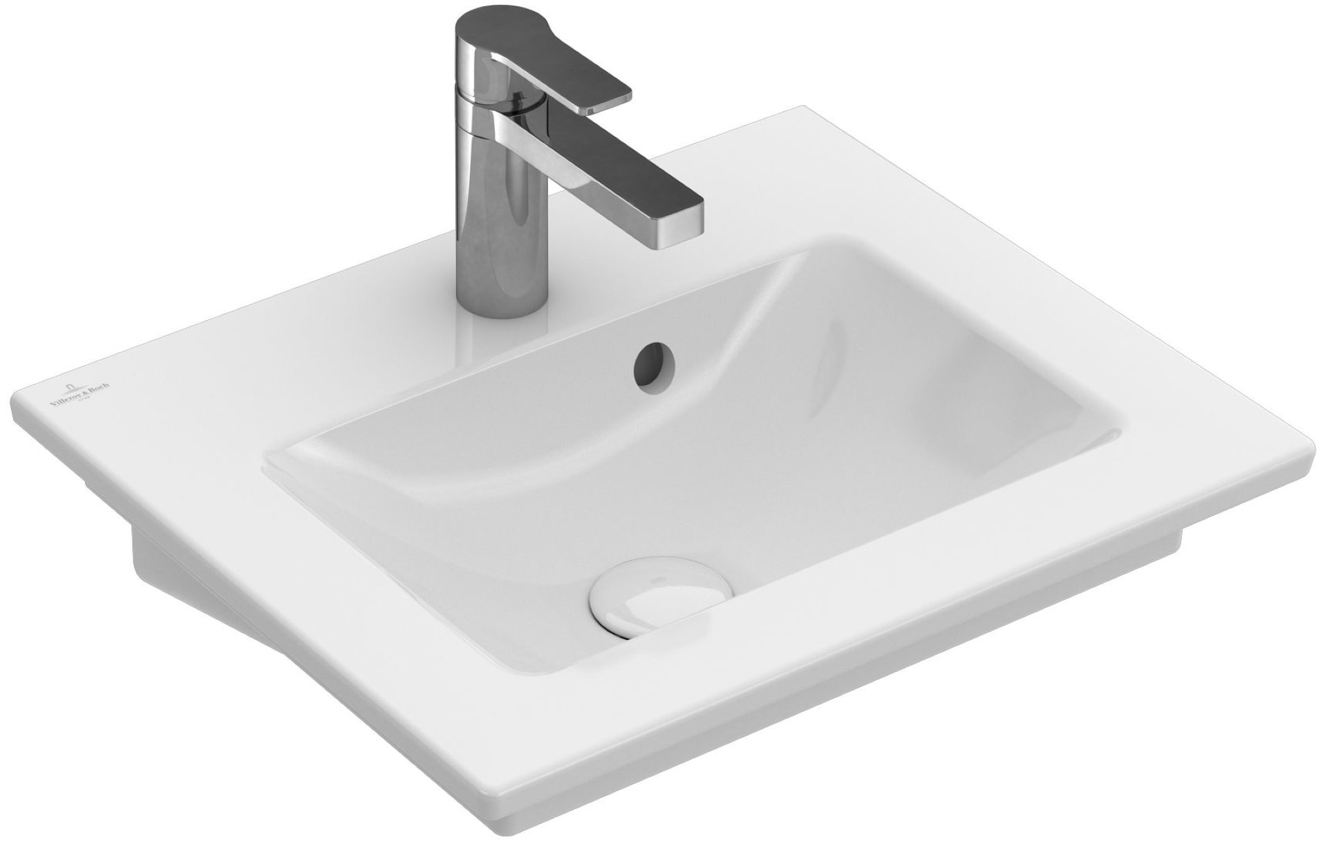 VILLEROY & BOCH VENTICELLO Waschbecken Keramik 50 cm breit, Weiß, mit Überlauf