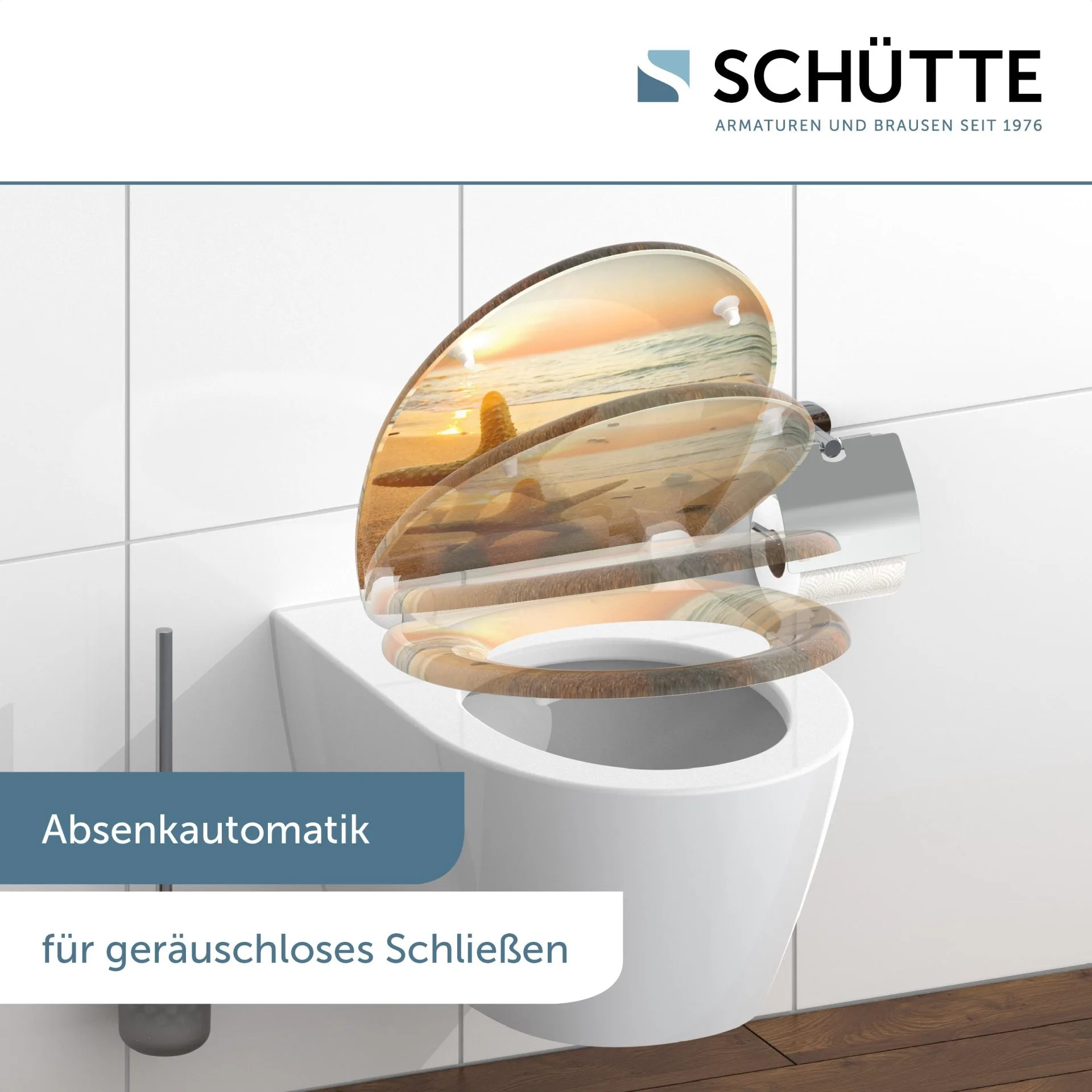 SCHÜTTE SEA STAR WC-Sitz, Kunststoff, mit Absenkautomatik und Schnellverschluss