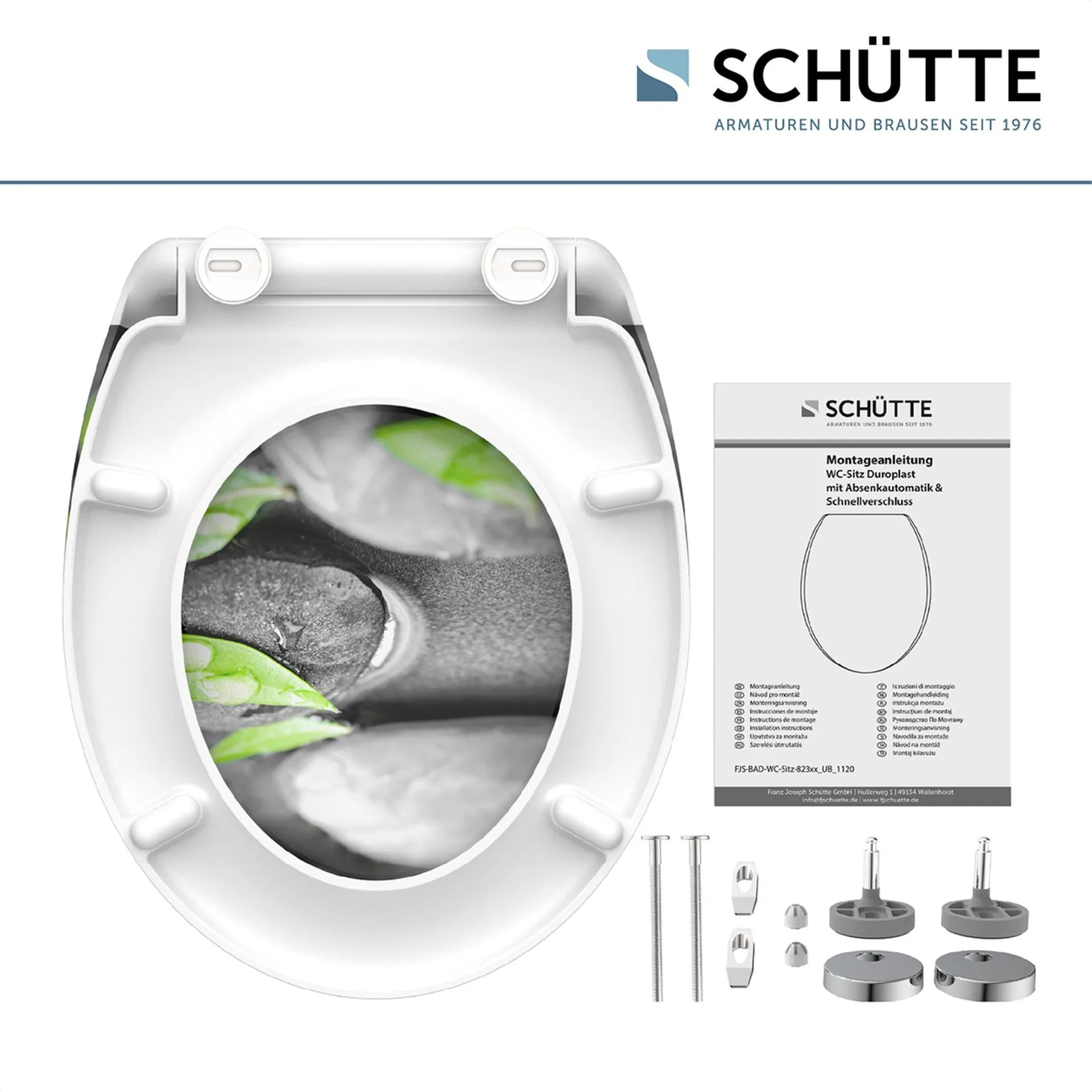 Schütte STONE WC-Sitz, mit Absenkautomatik und Schnellverschluss, Duroplast