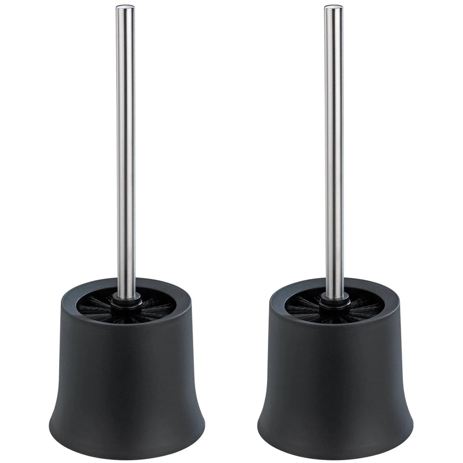 WENKO BASIC WC-Garnitur, Schwarz, 2er Set