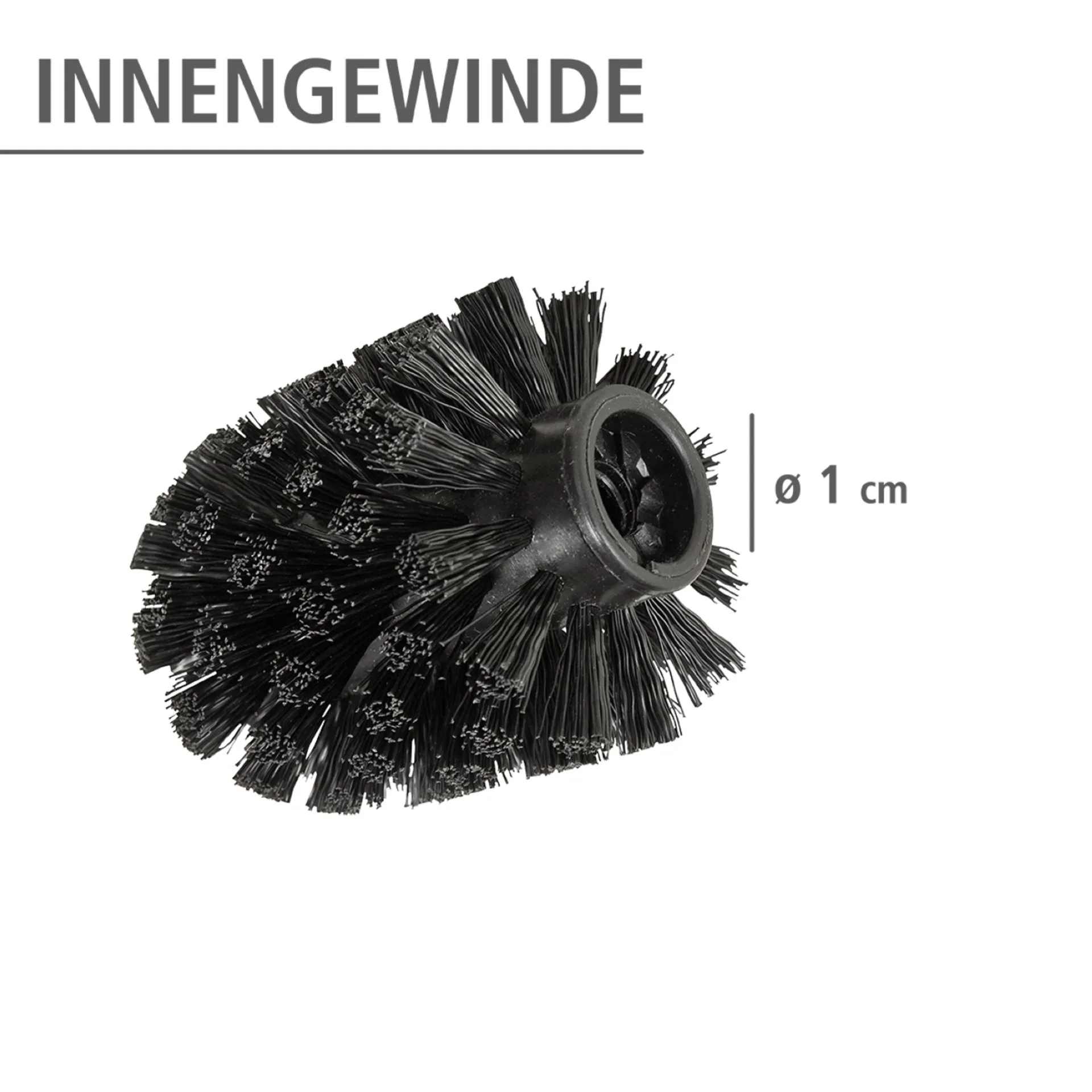 WENKO Toilettenbürste Ø 8 cm, 4er Set, Schwarz/Silber, Edelstahlstiel