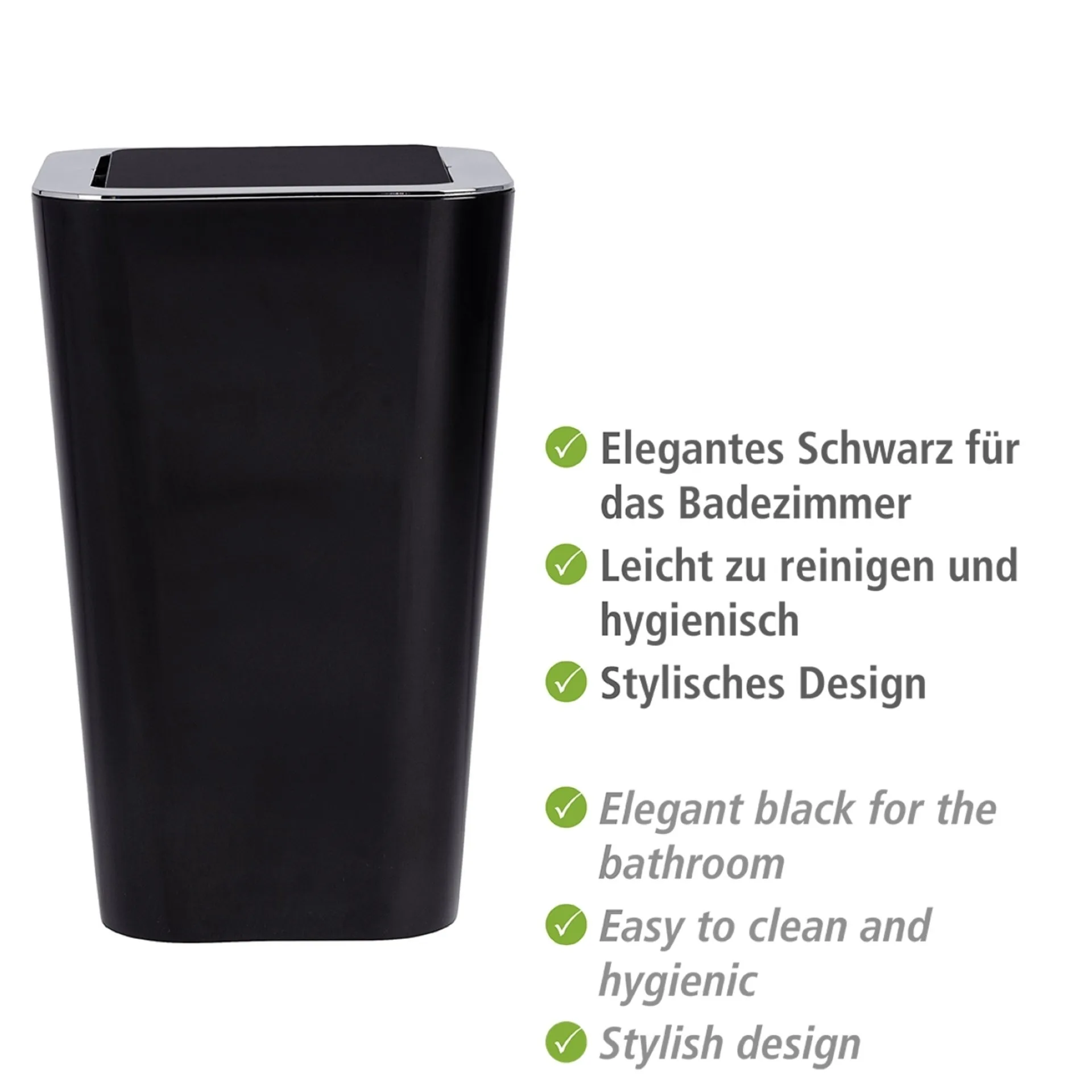 WENKO CANDY Kosmetikeimer 6 Liter, Schwarz