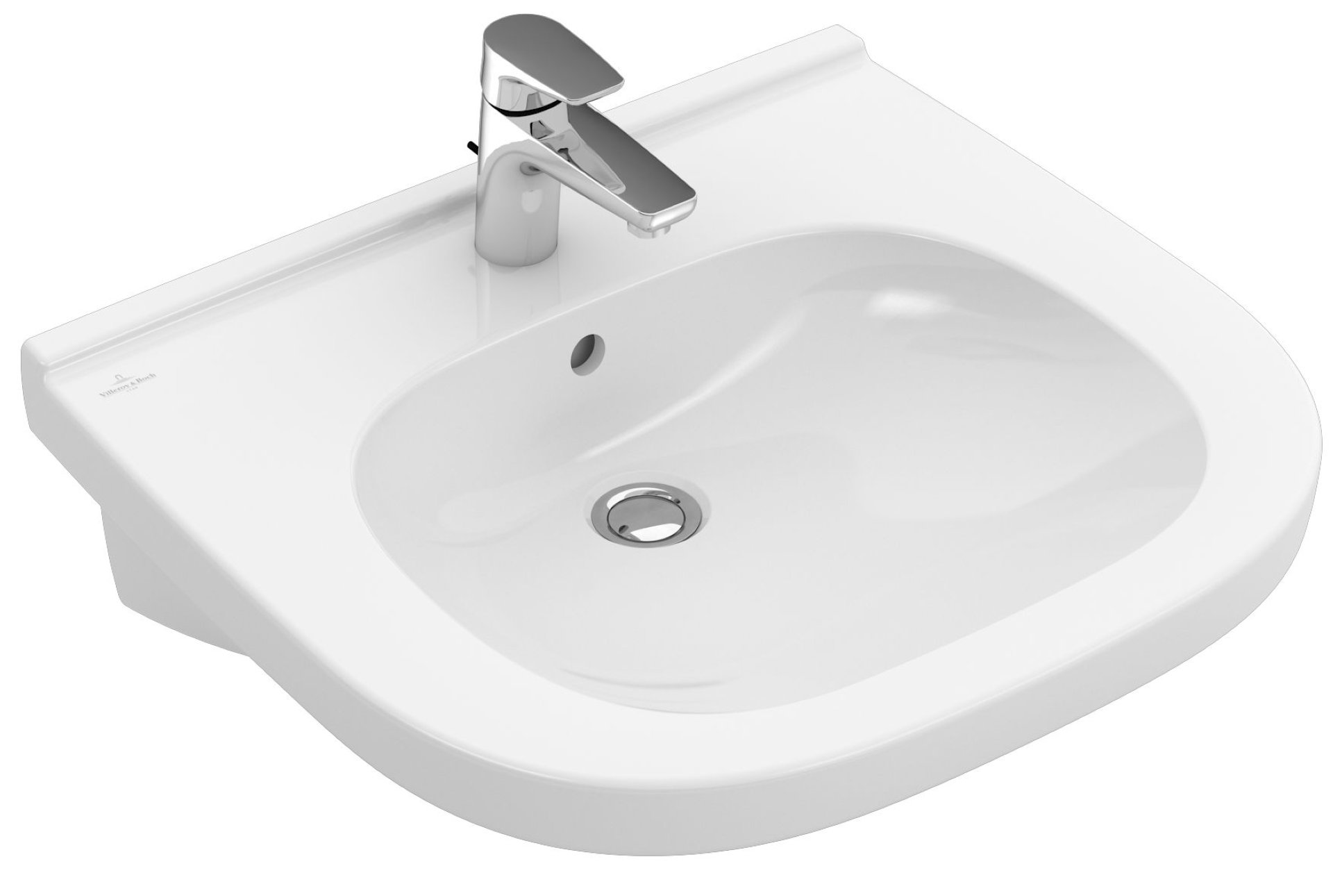 VILLEROY & BOCH O.NOVO Waschbecken Keramik 60 cm breit, Weiß, mit Überlauf