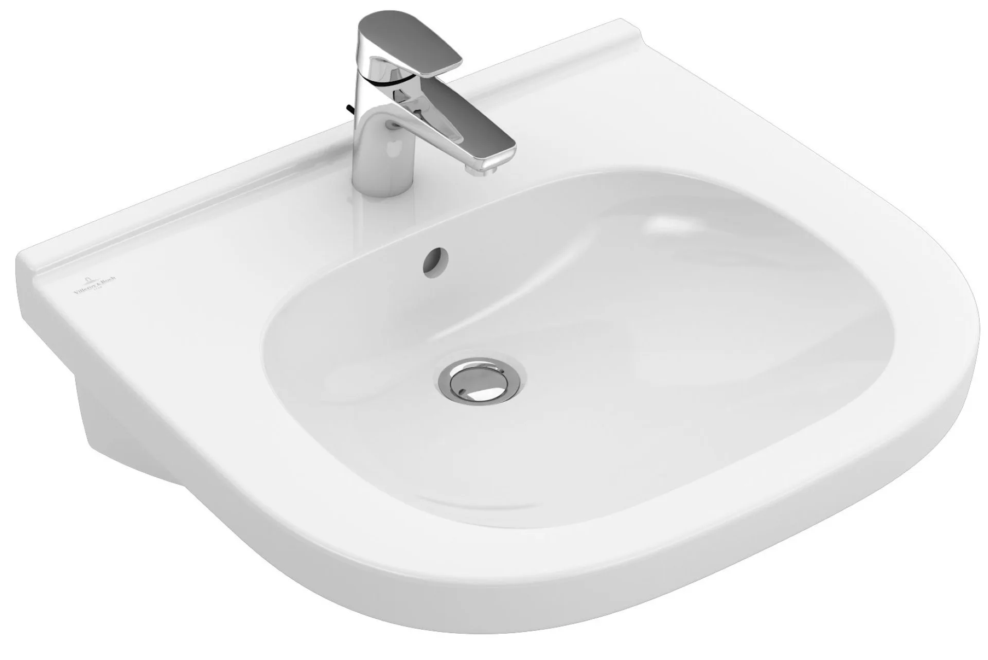 VILLEROY & BOCH O.NOVO Waschbecken Keramik 60 cm breit, Weiß, mit Überlauf
