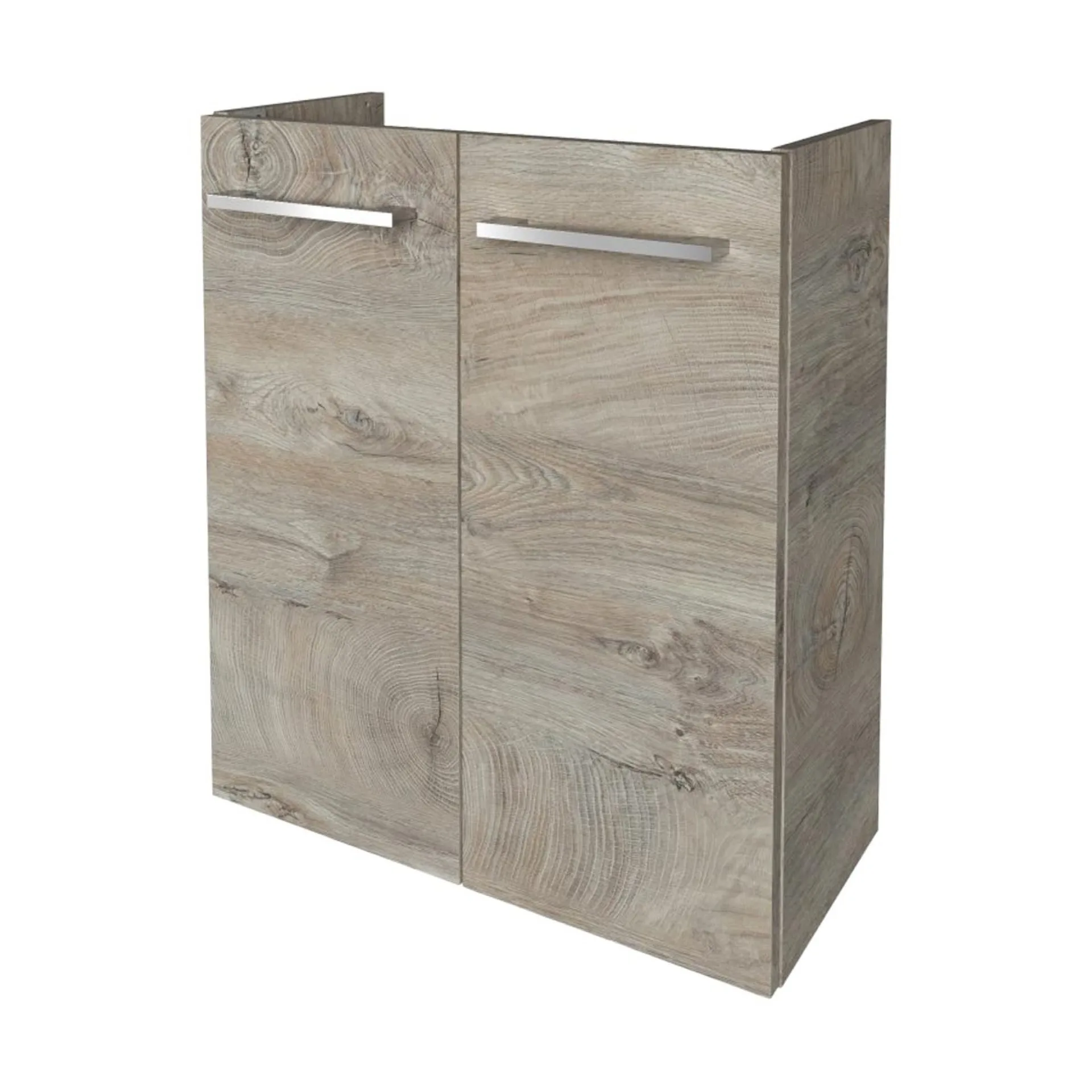 FACKELMANN SBC STANFORD Waschbeckenunterschrank Gäste WC 55 cm breit, Braun hell, 2 Türen
