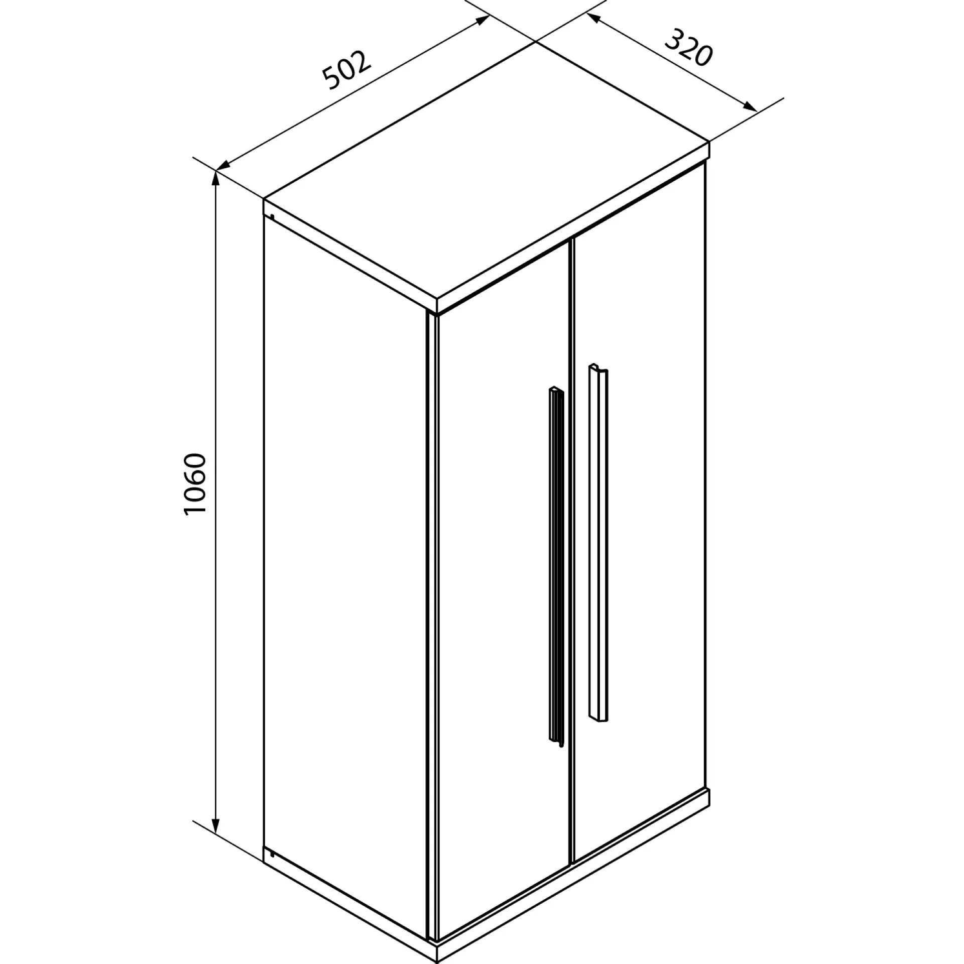 FACKELMANN STANFORD Midischrank 51 cm breit, Weiß/Braun hell