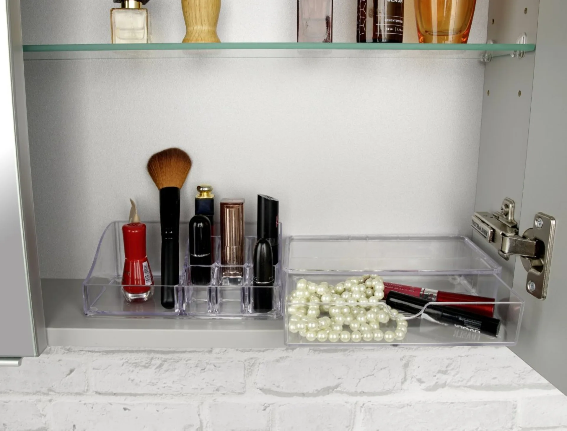 FACKELMANN Make up Organizer 17,5 cm breit, Transparent, Kunststoff