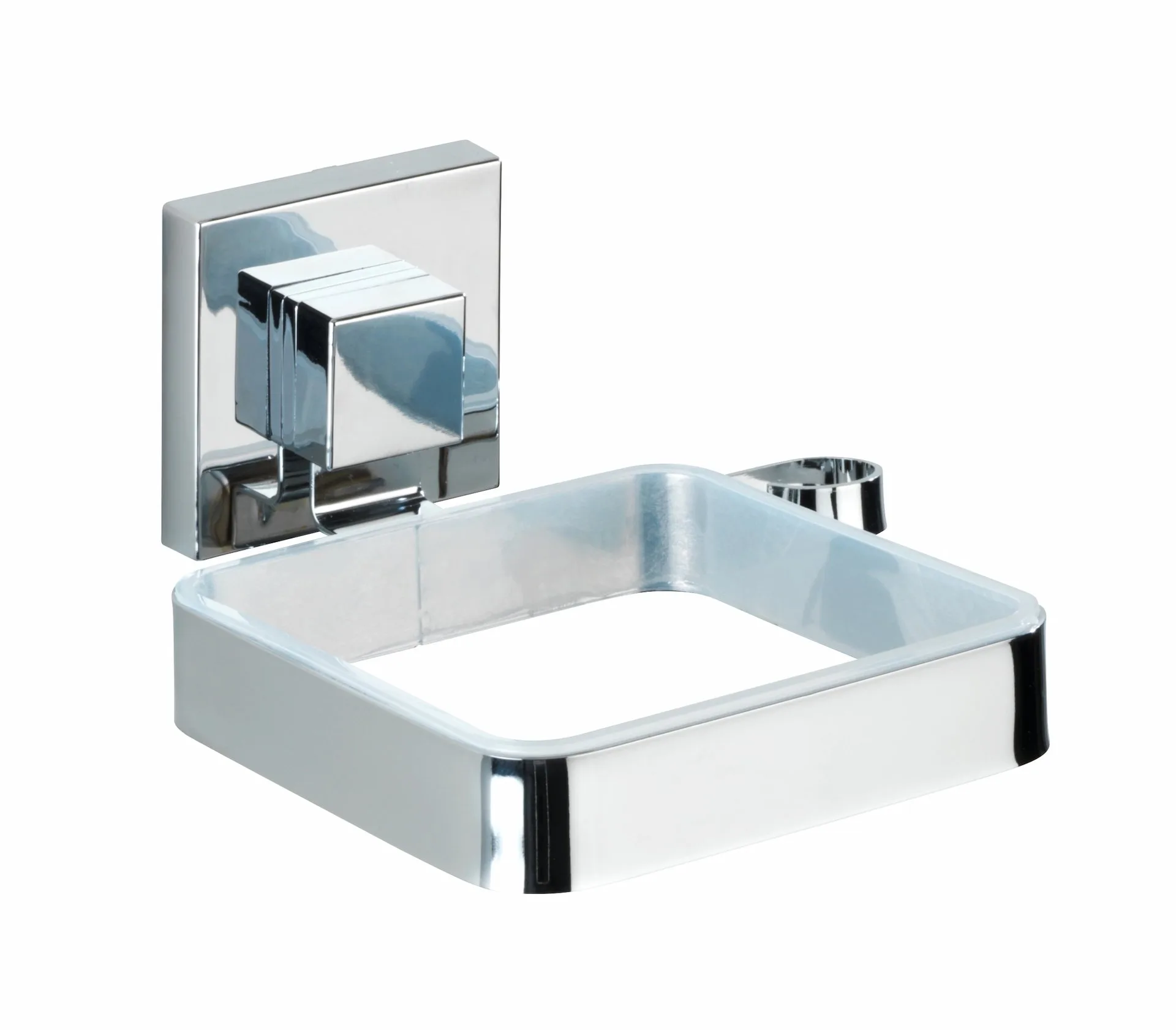WENKO QUADRO Fönhalter, Edelstahl, Befestigen ohne bohren, Vacuum-Loc®