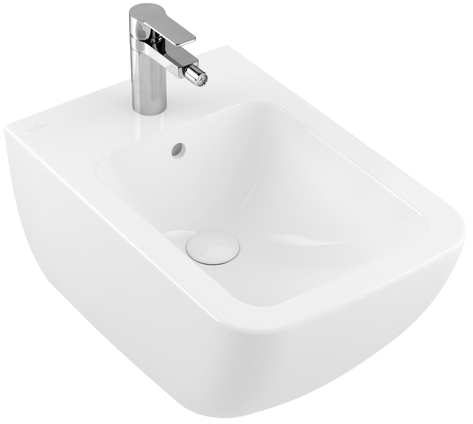 VILLEROY & BOCH VENTICELLO Wand-Bidet, 37,5 cm breit, Weiß, mit Überlauf, CeramicPlus
