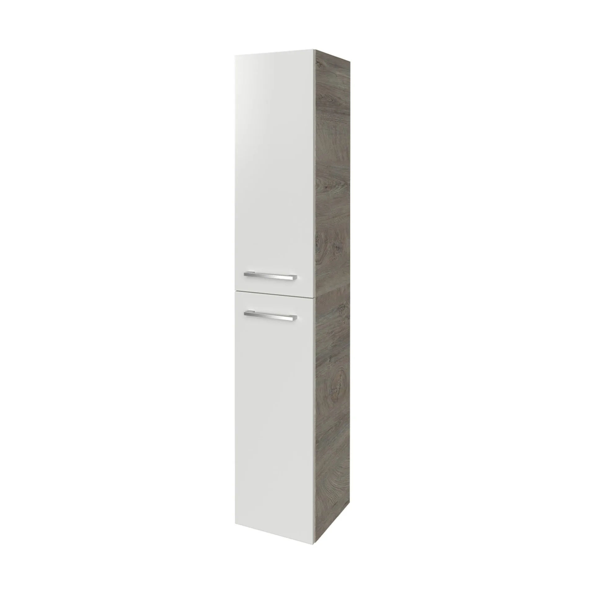 FACKELMANN B.STYLE Hochschrank 30 cm breit, Weiß/Braun hell, Türanschlag links