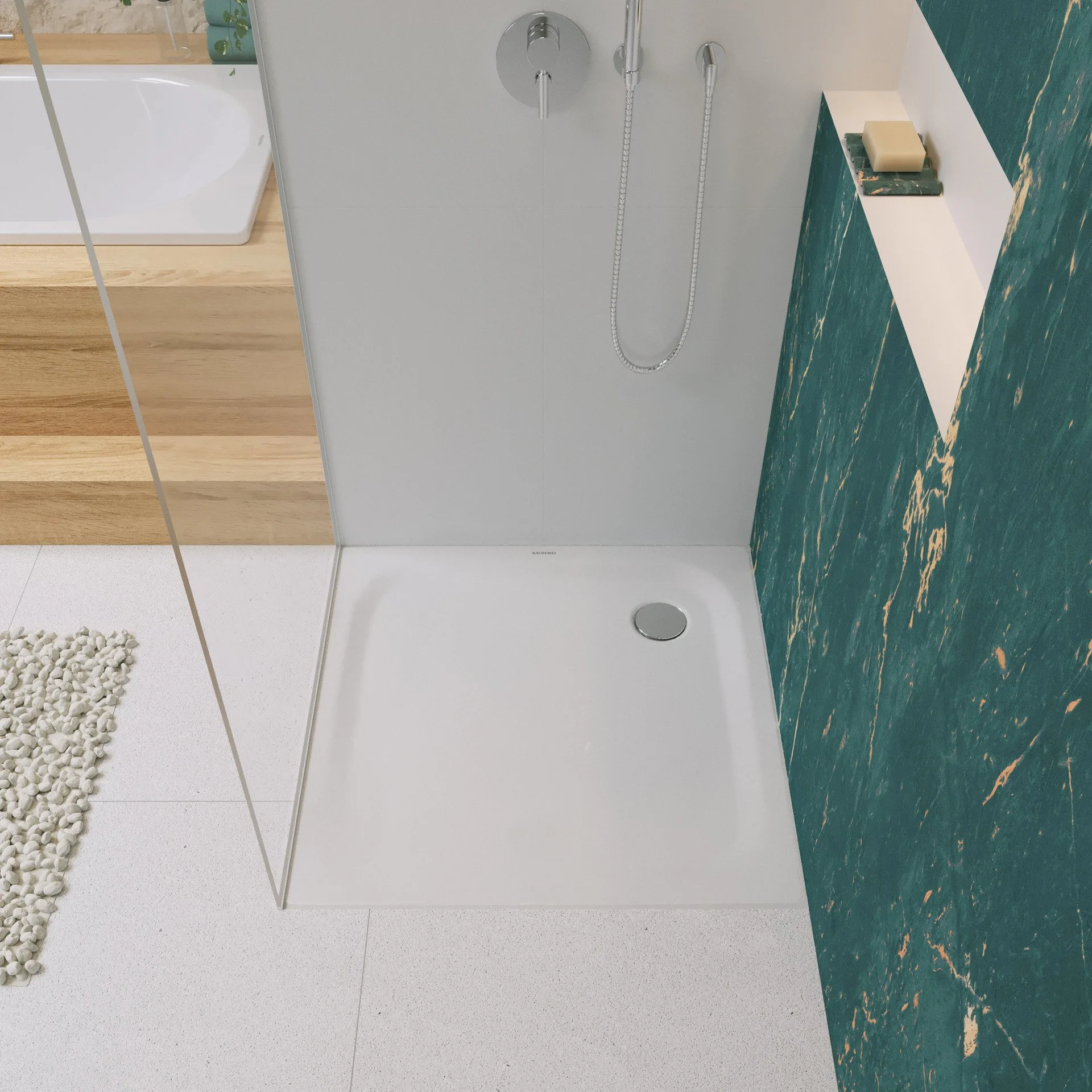 KALDEWEI SUPERPLAN CLASSIC Duschwanne 90 cm breit, Weiß, Mod. 390-1
