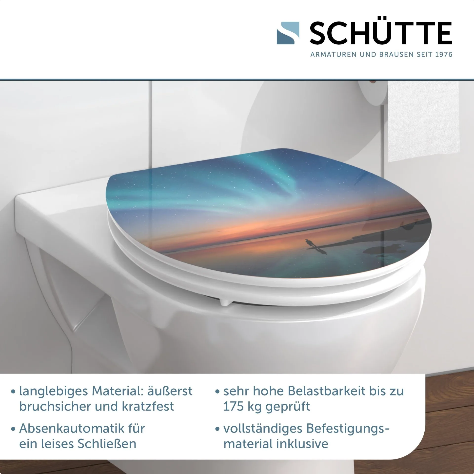 SCHÜTTE POLAR LIGHTS WC-Sitz, MDF HG, mit Absenkautomatik