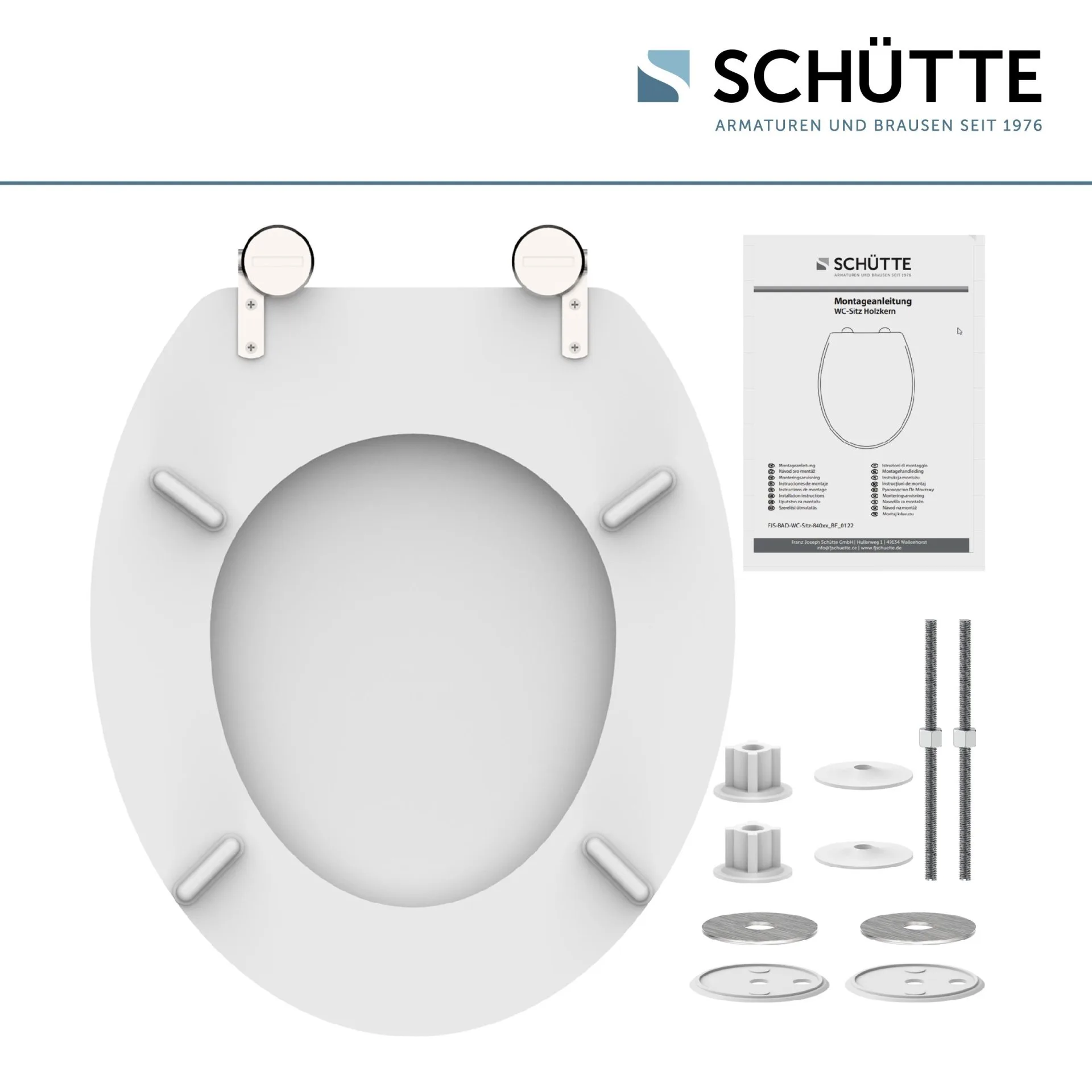 SCHÜTTE WHITE WC-Sitz, Weiß, Holzkern