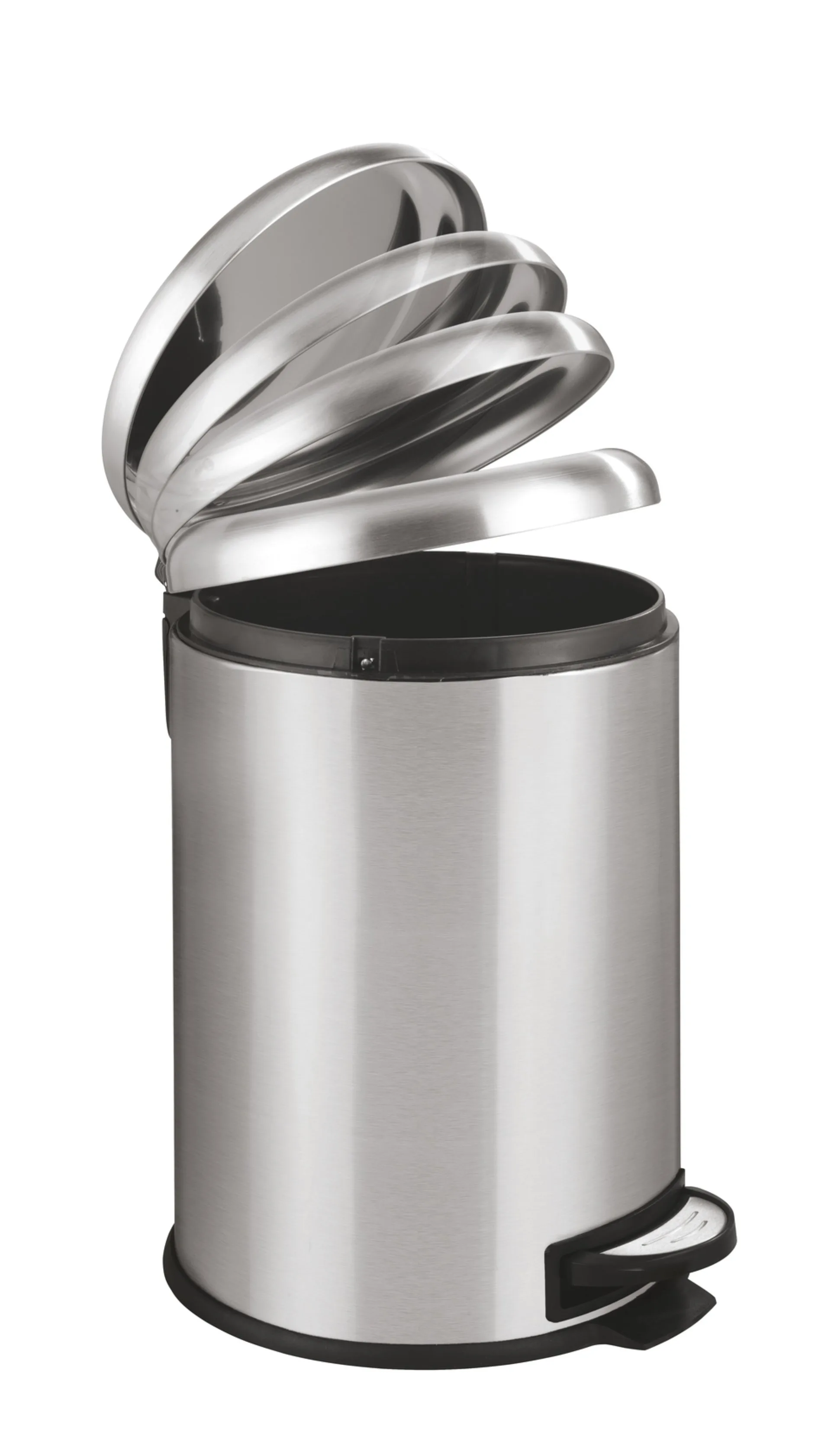 WENKO LEMAN Mülleimer 20 Liter, Silber, Easy Close, Edelstahl