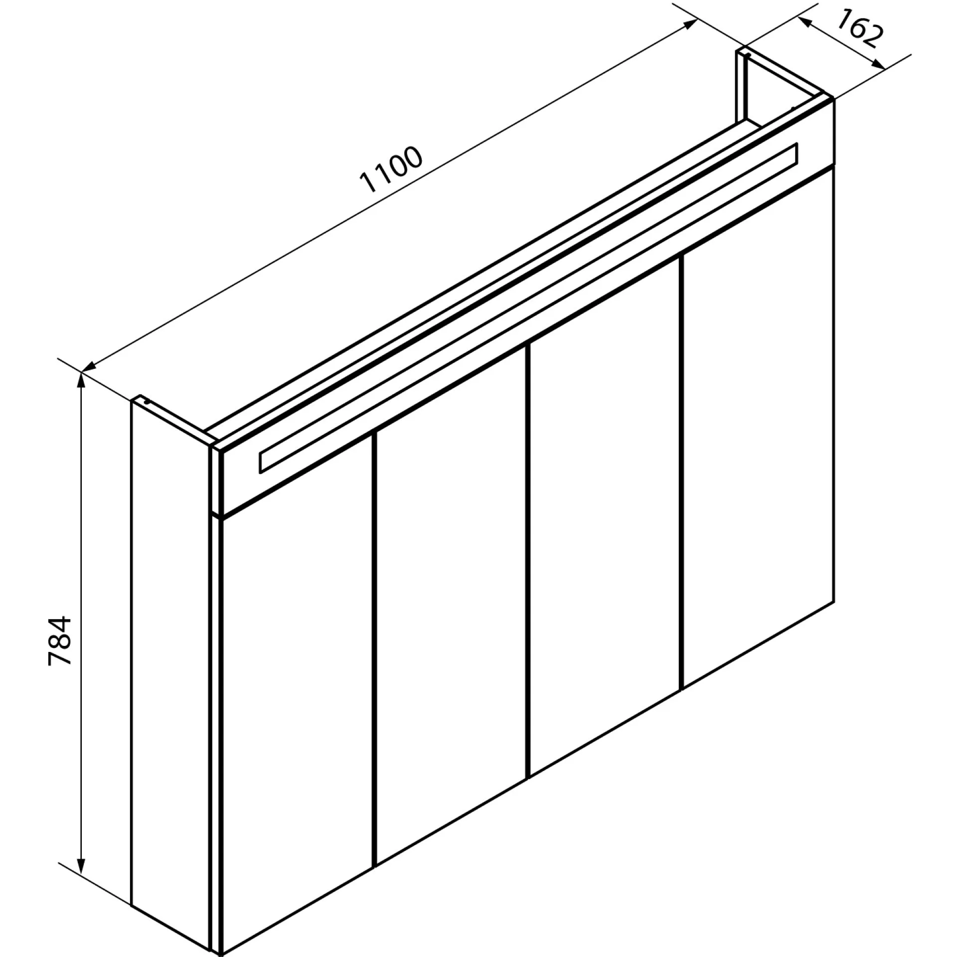 FACKELMANN TWINDY LED Spiegelschrank 110 cm breit, Weiß