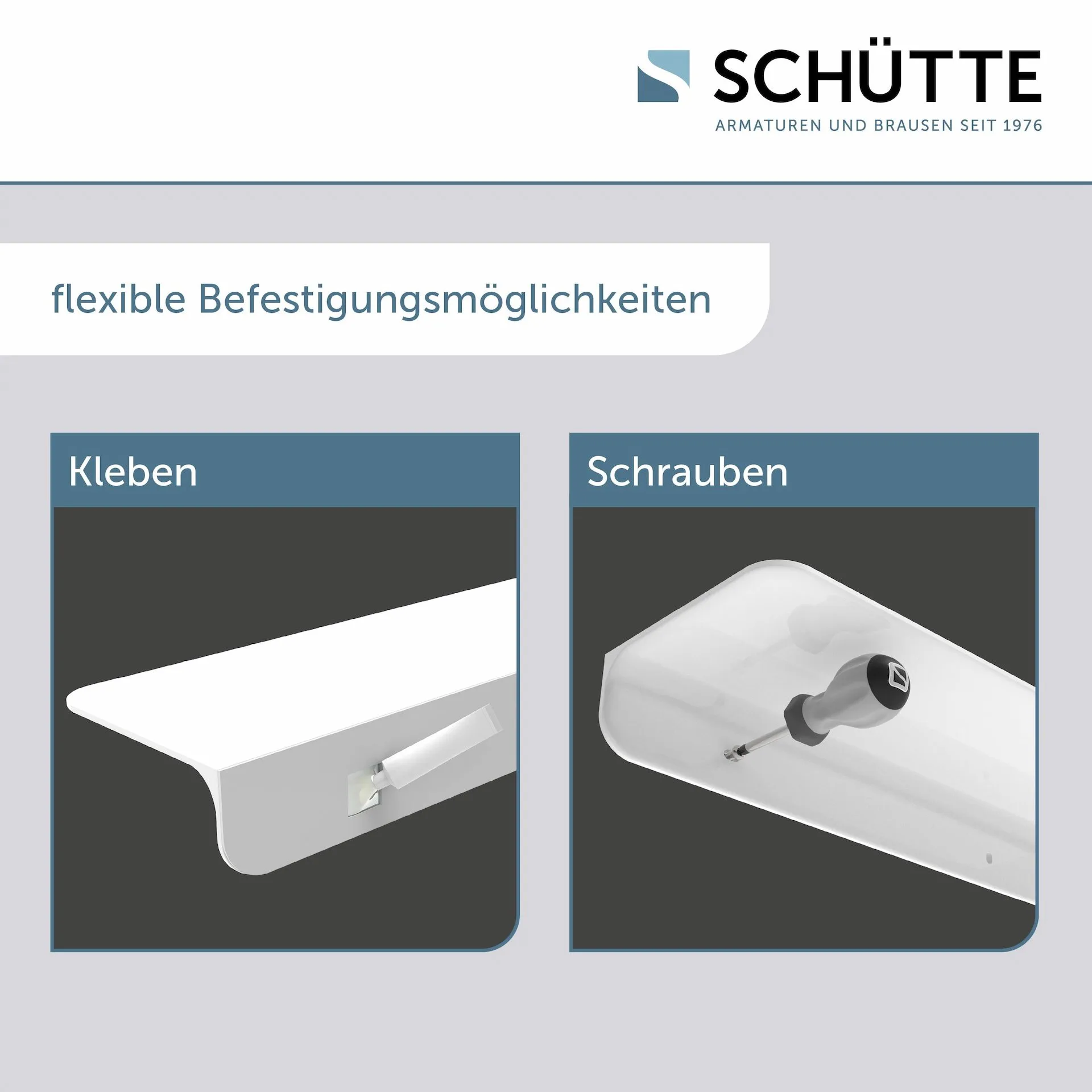 Schütte Duschablage, Weiß, zum Kleben