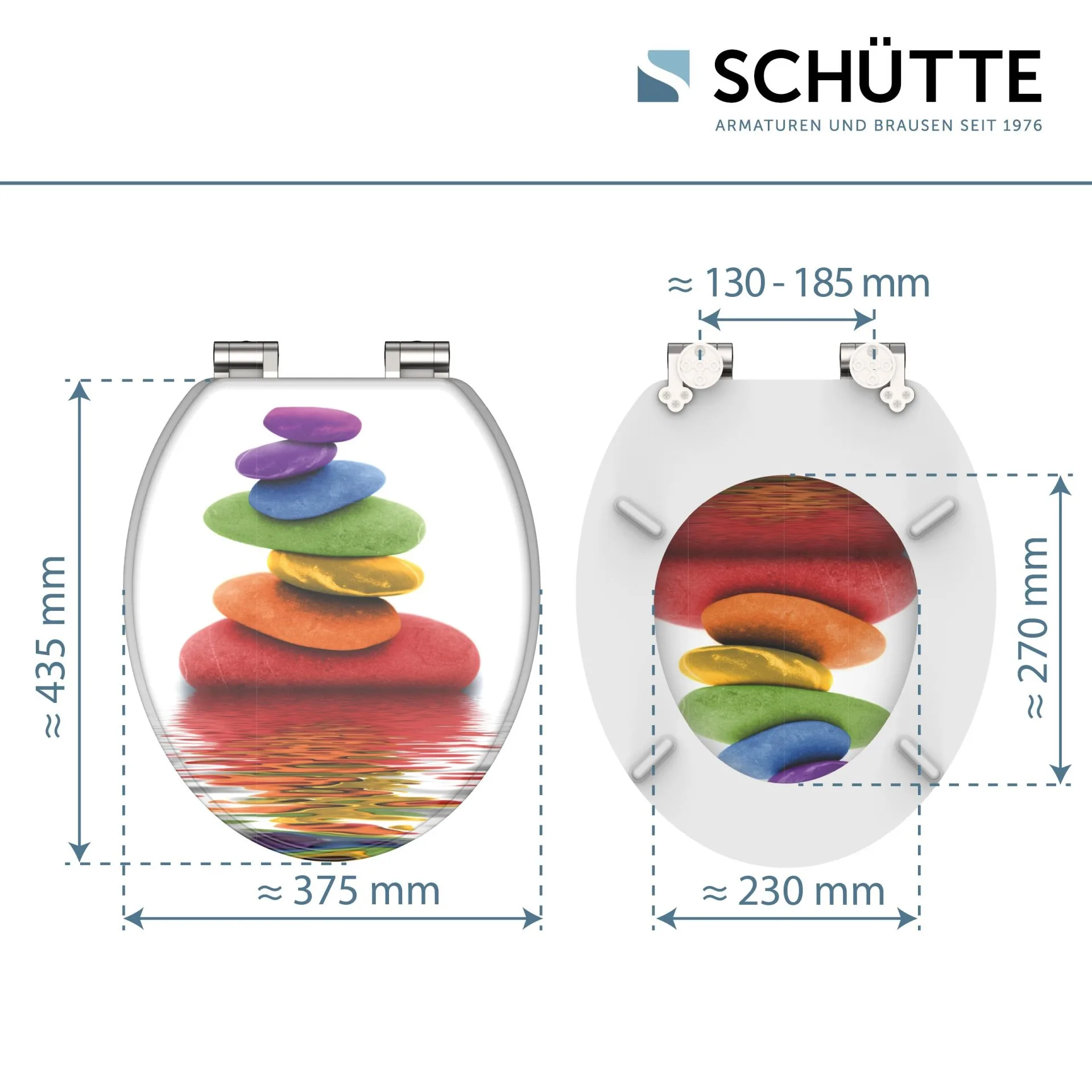 SCHÜTTE COLORFUL STONES, WC-Sitz, mit Absenkautomatik