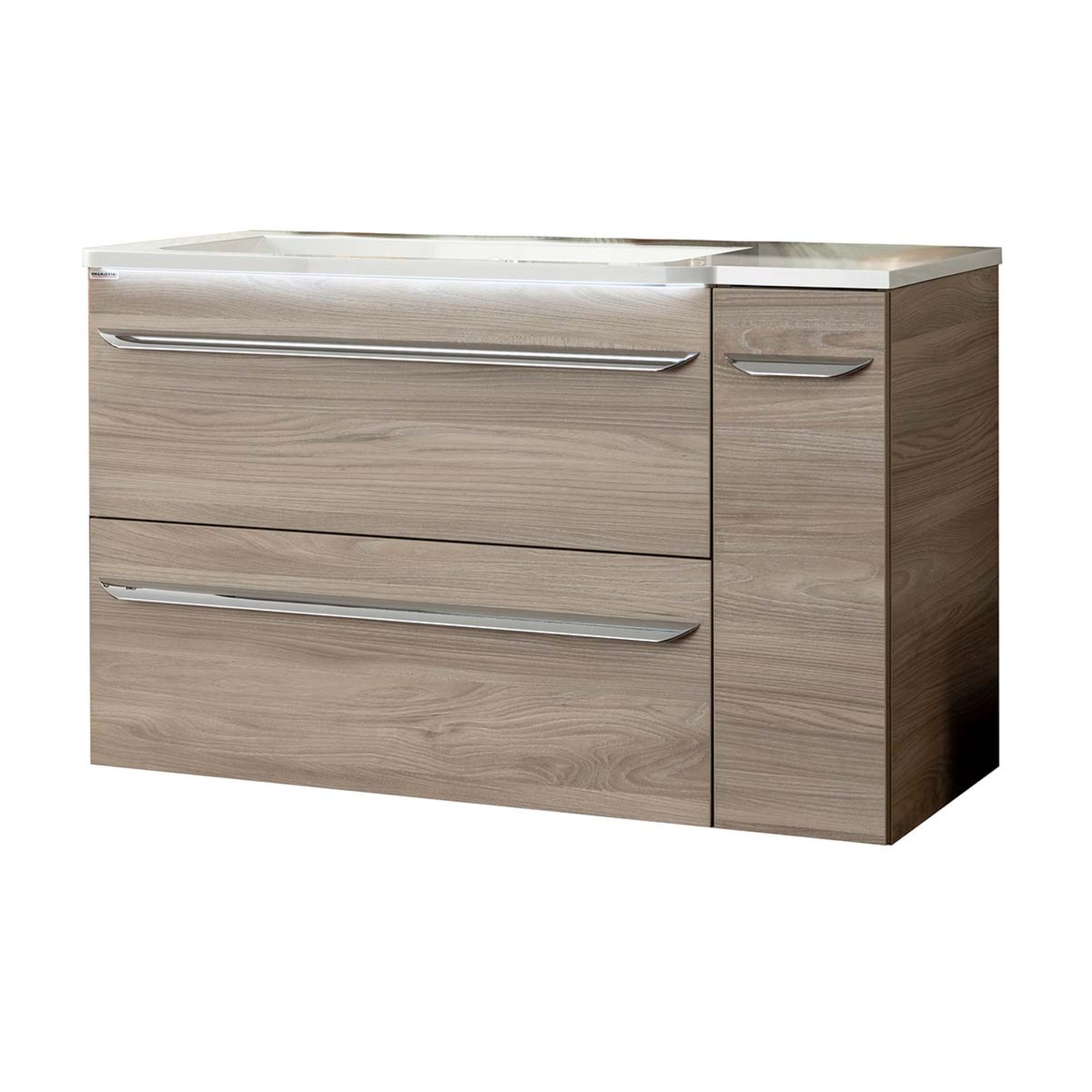 Fackelmann LUXOR Badmöbel Set 3-teilig 100 cm, Braun + Unterschrank rechts