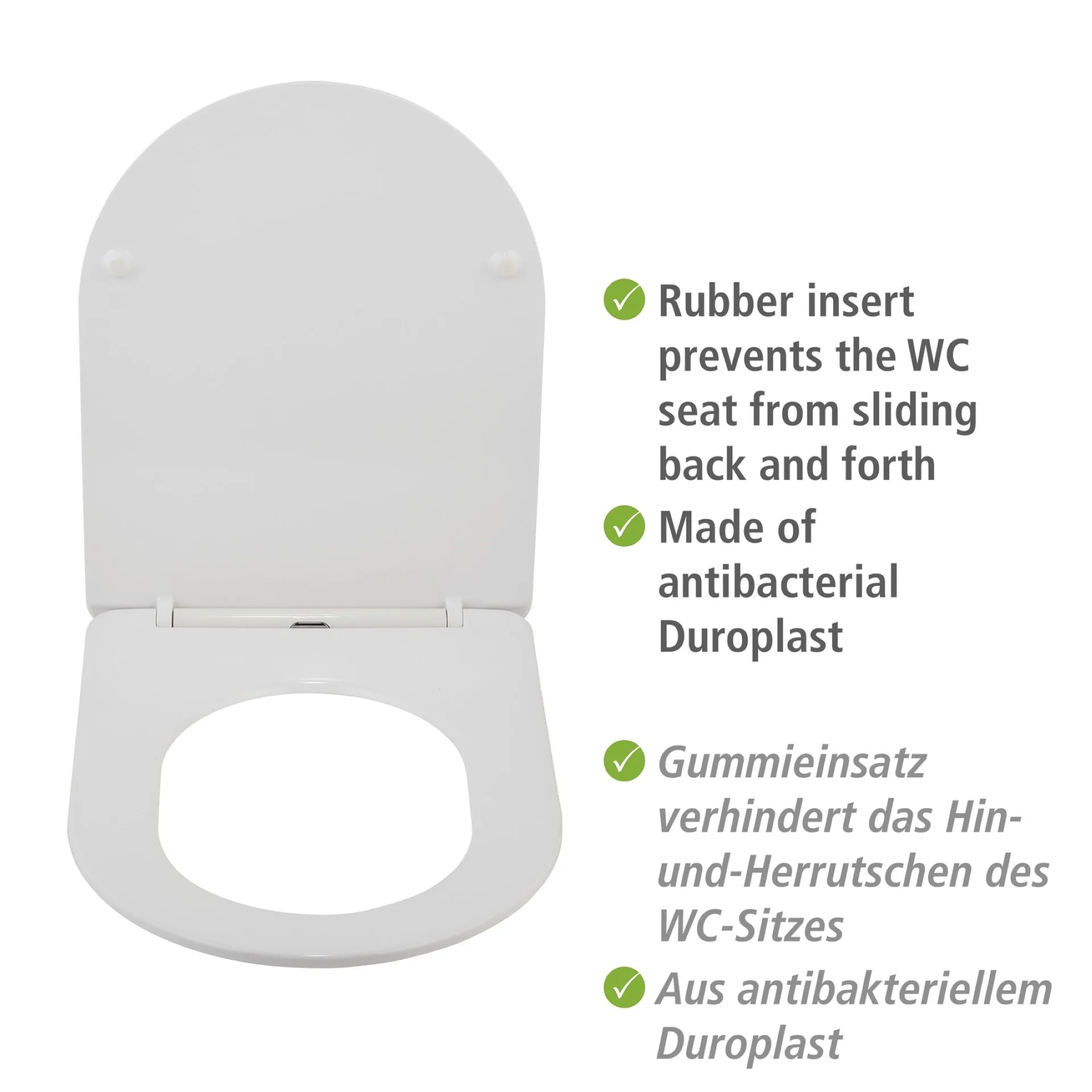 WENKO GALATI WC-Sitz, Grau matt, mit Absenkautomatik, Soft-Touch-Effekt