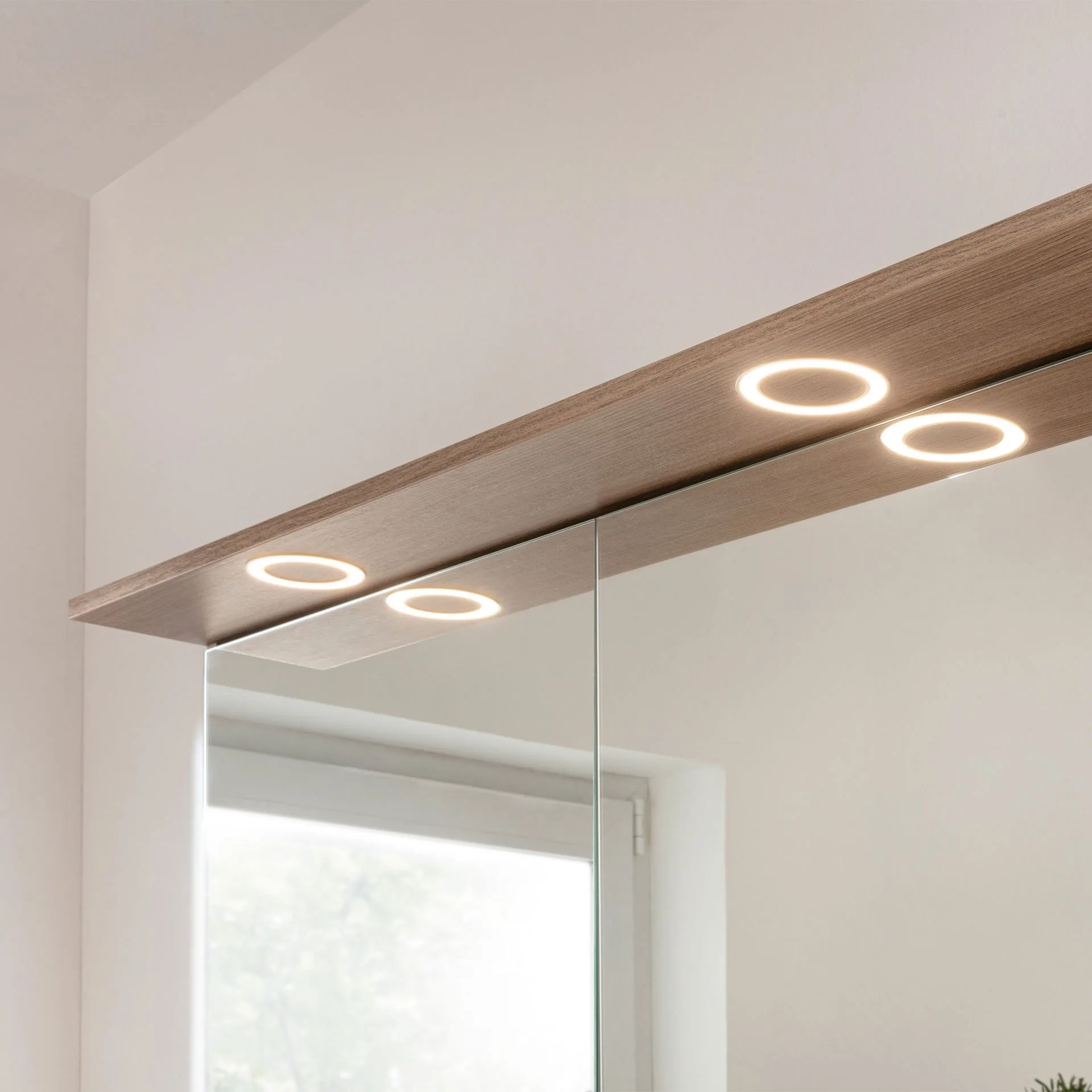 FACKELMANN VITA LED Spiegelschrank 100 cm breit, Braun hell