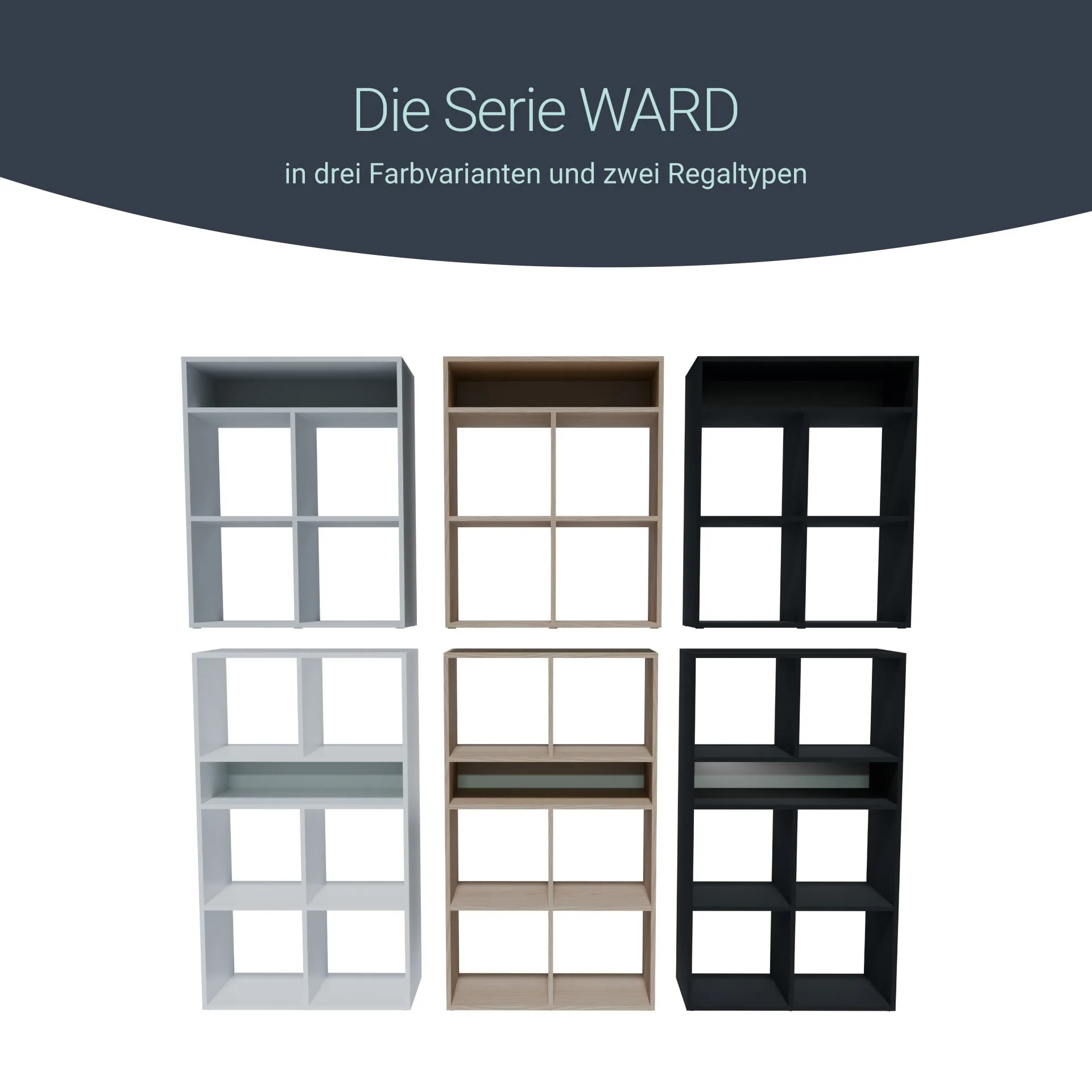 BADEDU WARD Regal 72 cm breit, Braun, 7 Fächer