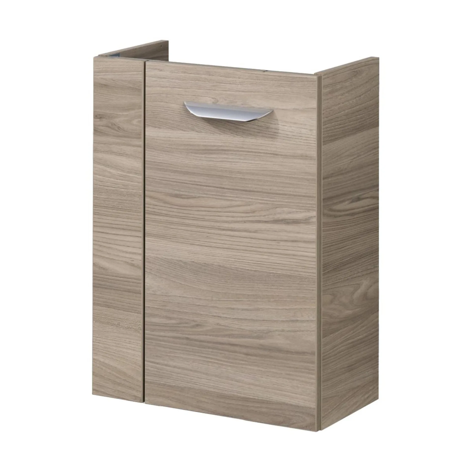 FACKELMANN SBC LUXOR Waschbeckenunterschrank Gäste WC 45 cm breit, Braun hell, Türanschlag rechts
