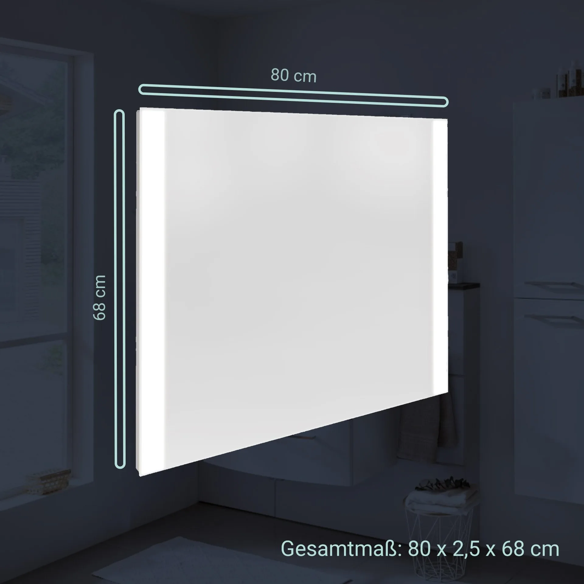 FACKELMANN B.BRILLANT LED Spiegel 80 cm breit