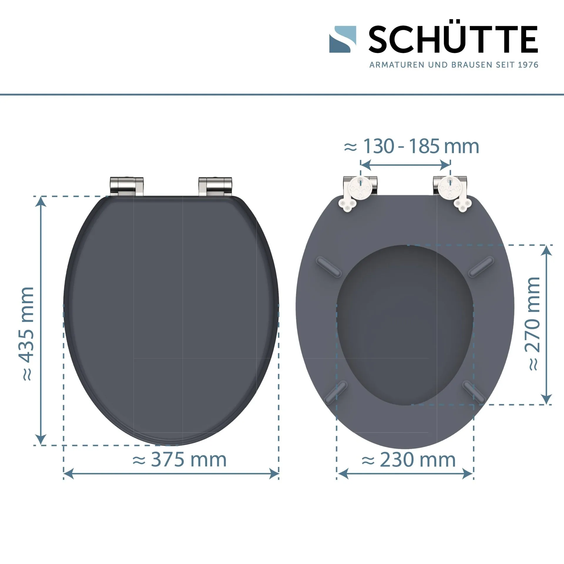 SCHÜTTE SPIRIT ANTHRAZIT WC-Sitz, mit Absenkautomatik