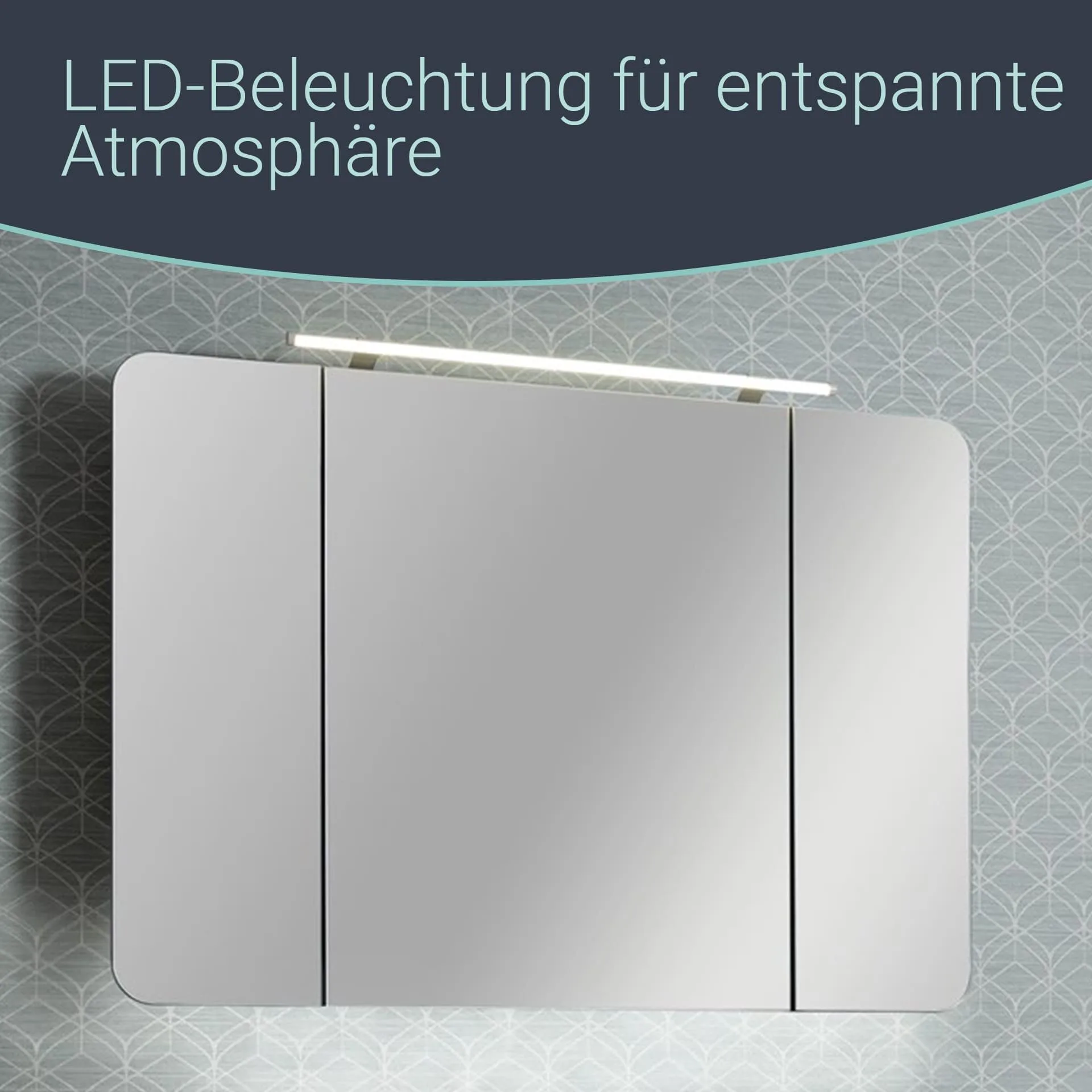 FACKELMANN MILANO LED Spiegelschrank 110 cm breit, Braun hell