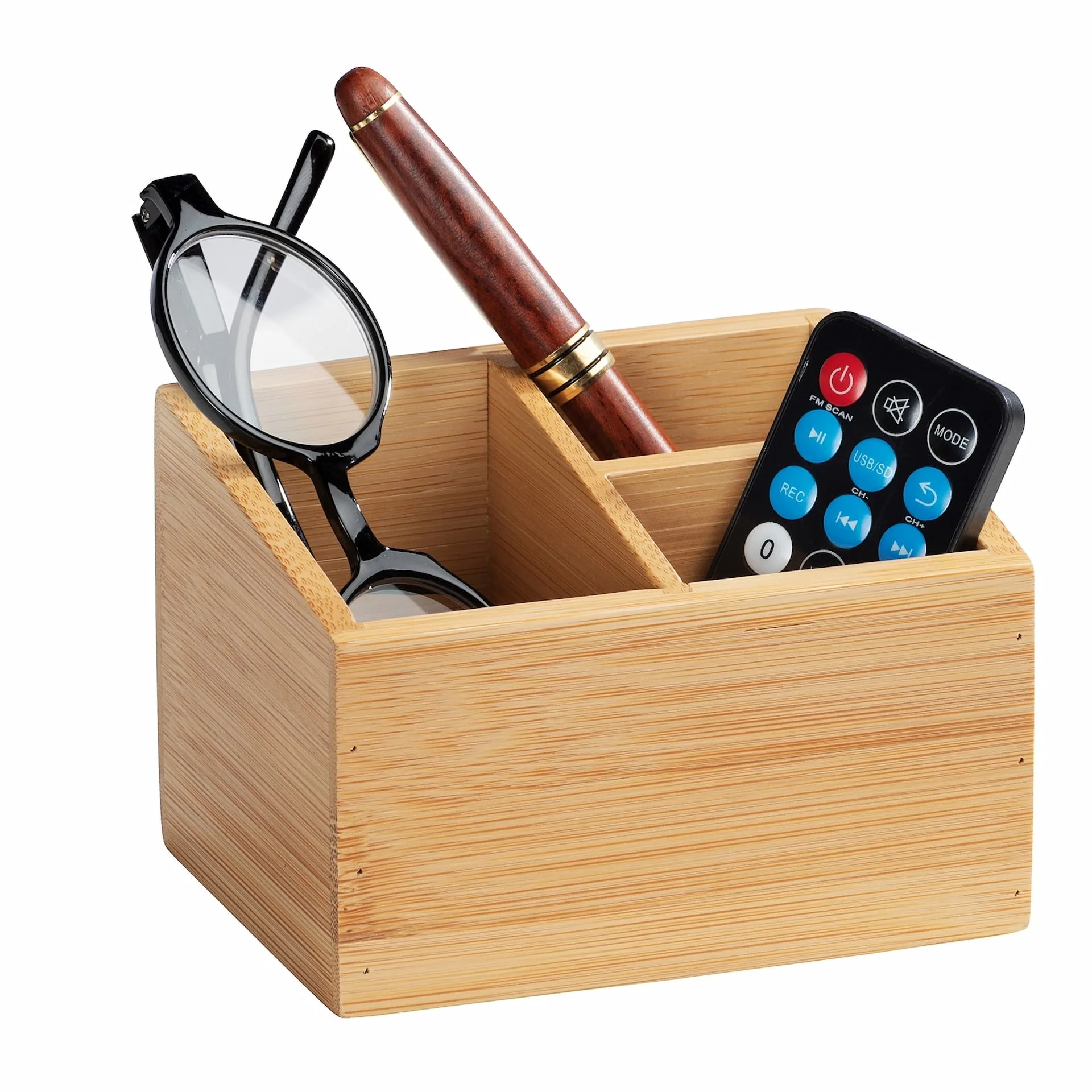 WENKO TERRA Organizer, Braun, 3 Fächer, 2er Set, Bambus