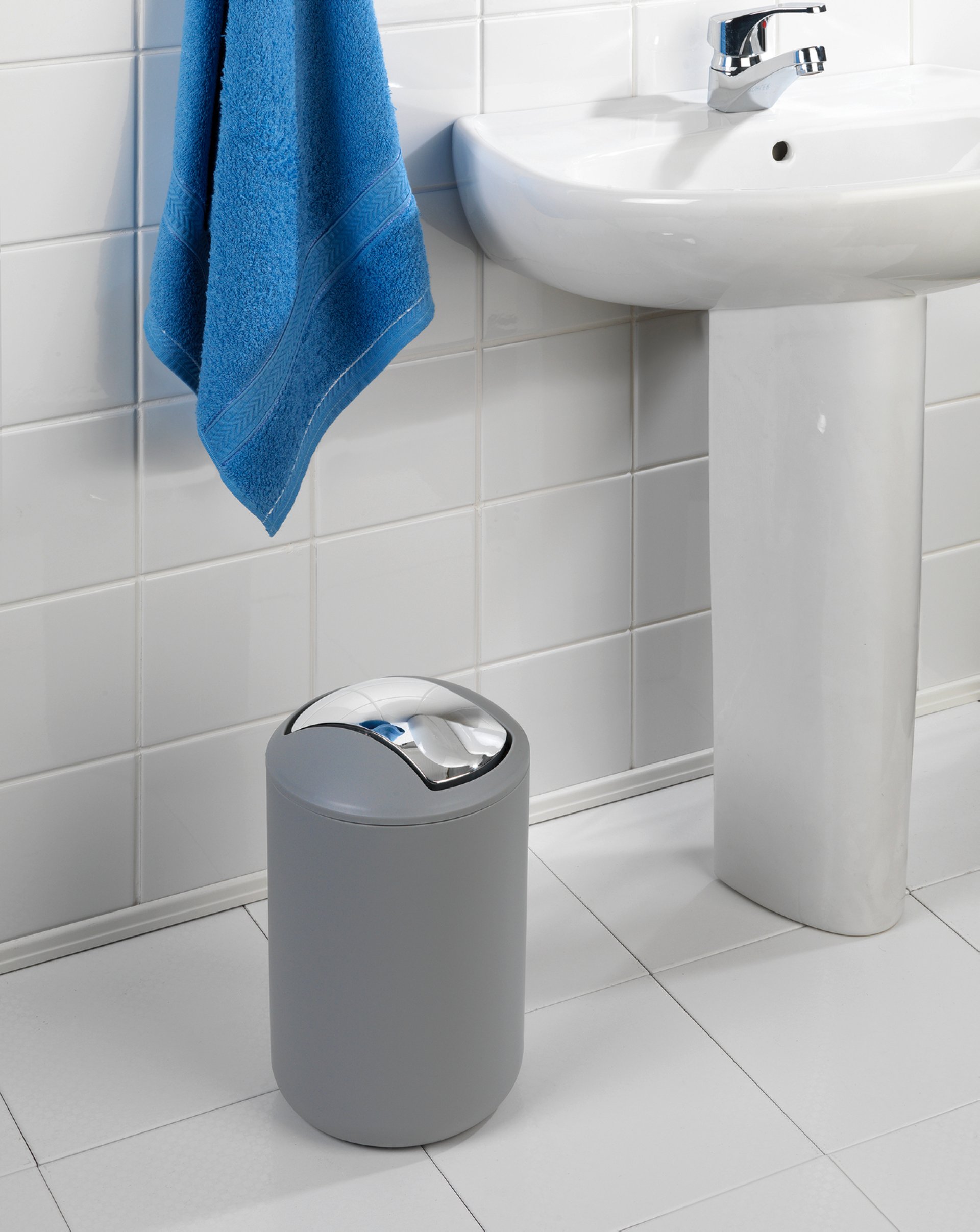 WENKO BRASIL Kosmetikeimer 6,5 Liter, Grau