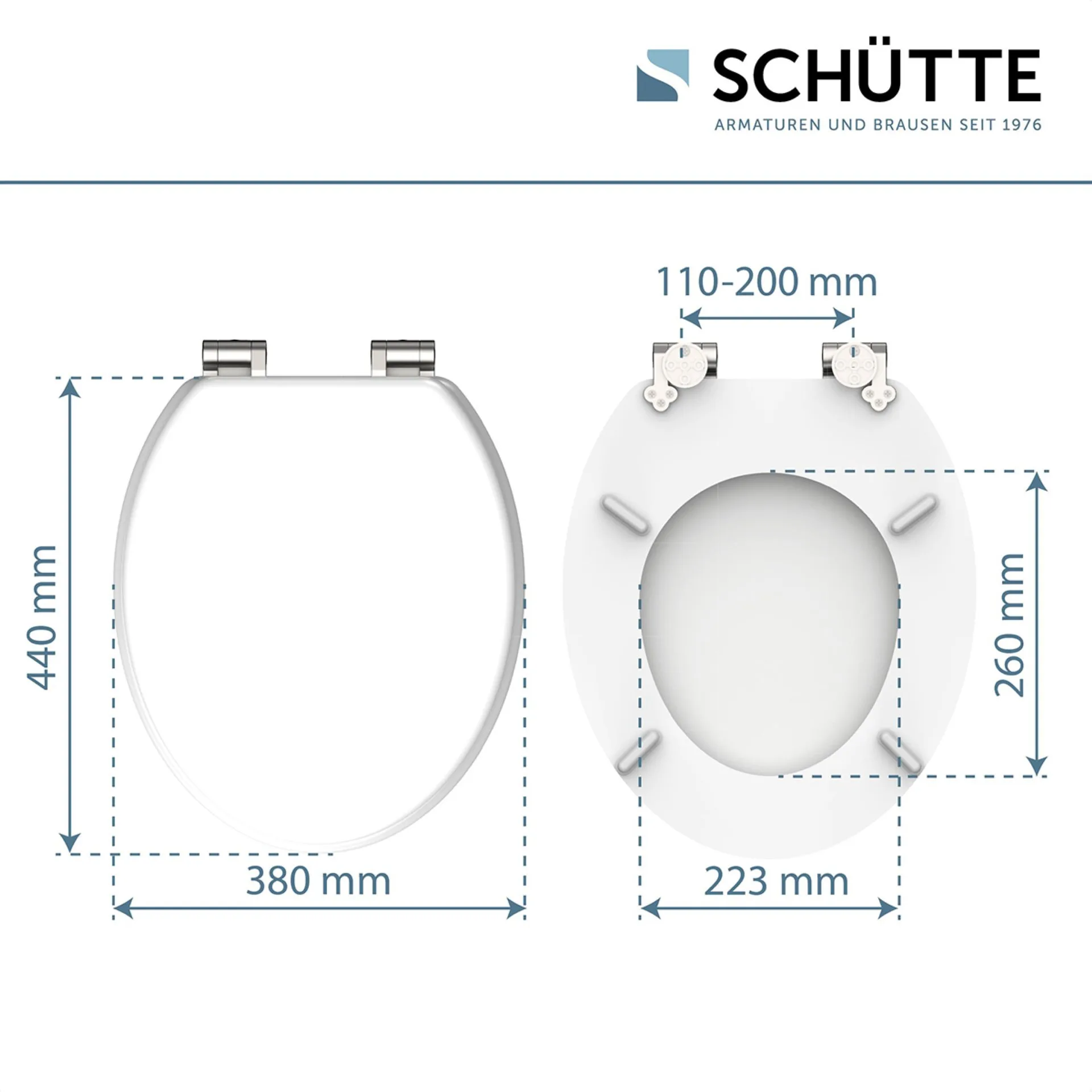 Schütte WHITE WC-Sitz, mit Absenkautomatik, Holzkern