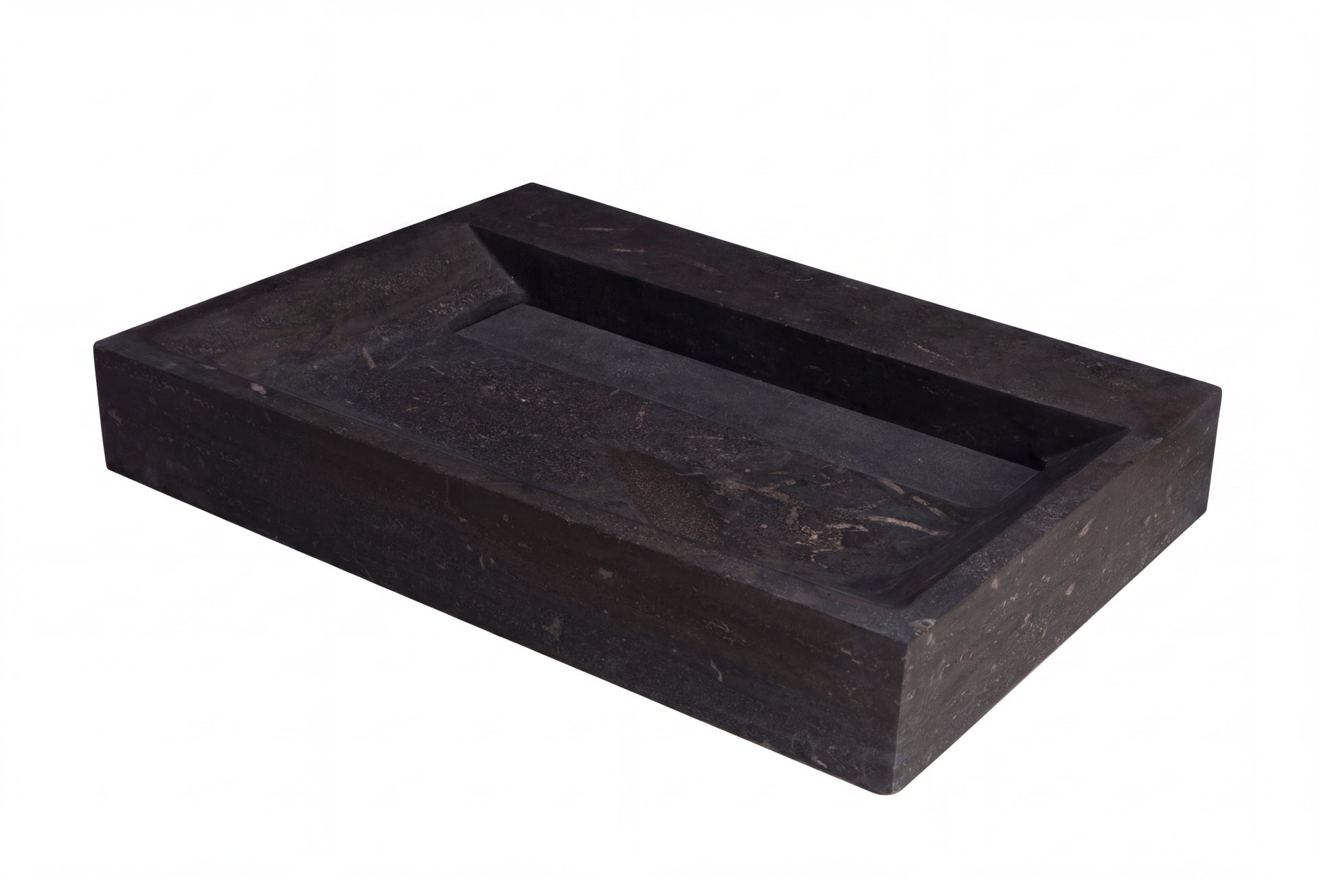Waschbecken Naturstein BELLEZZA (60 cm) Bluestone, ohne Hahnloch, 100285