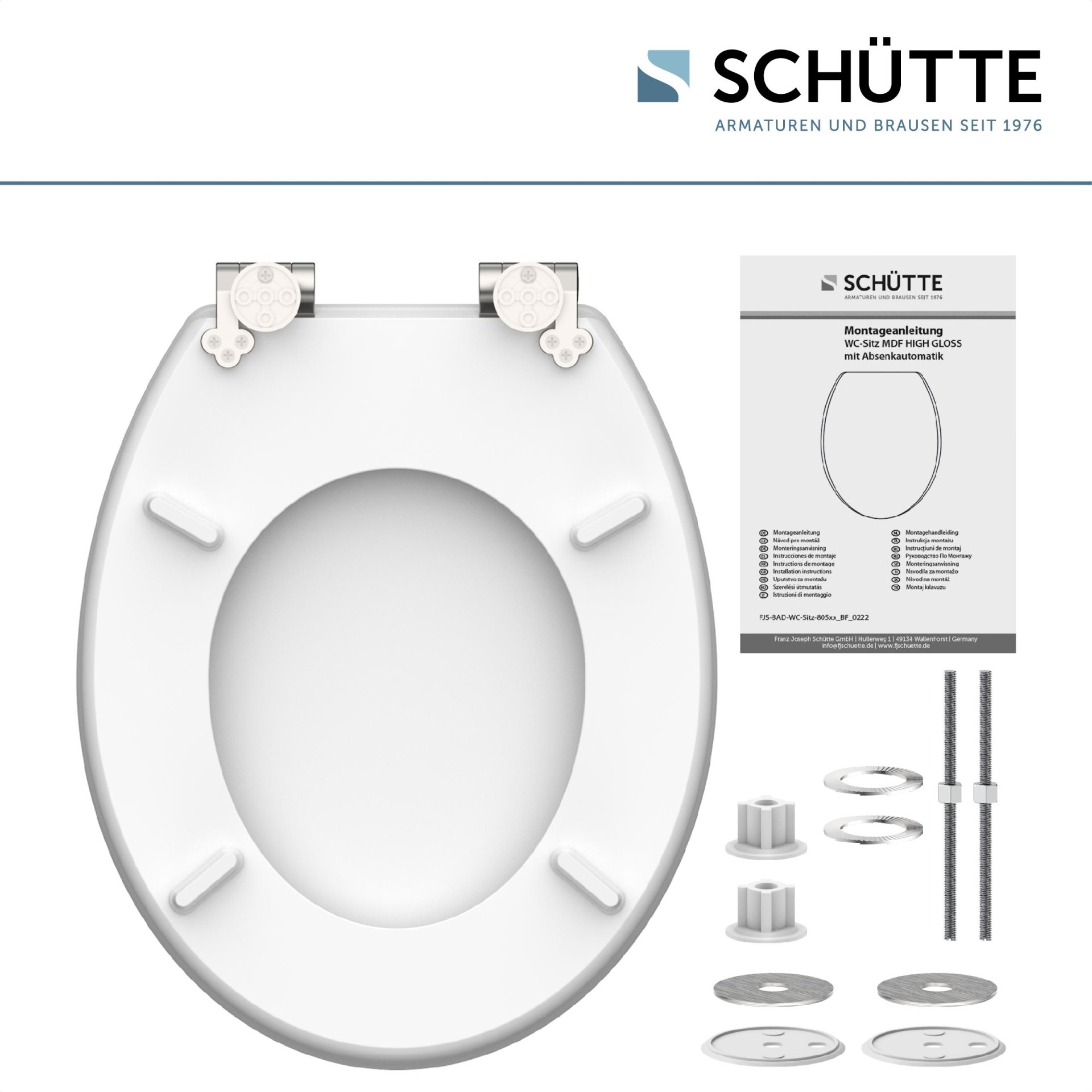 SCHÜTTE BLACK STONE WC-Sitz, MDF HG, mit Absenkautomatik