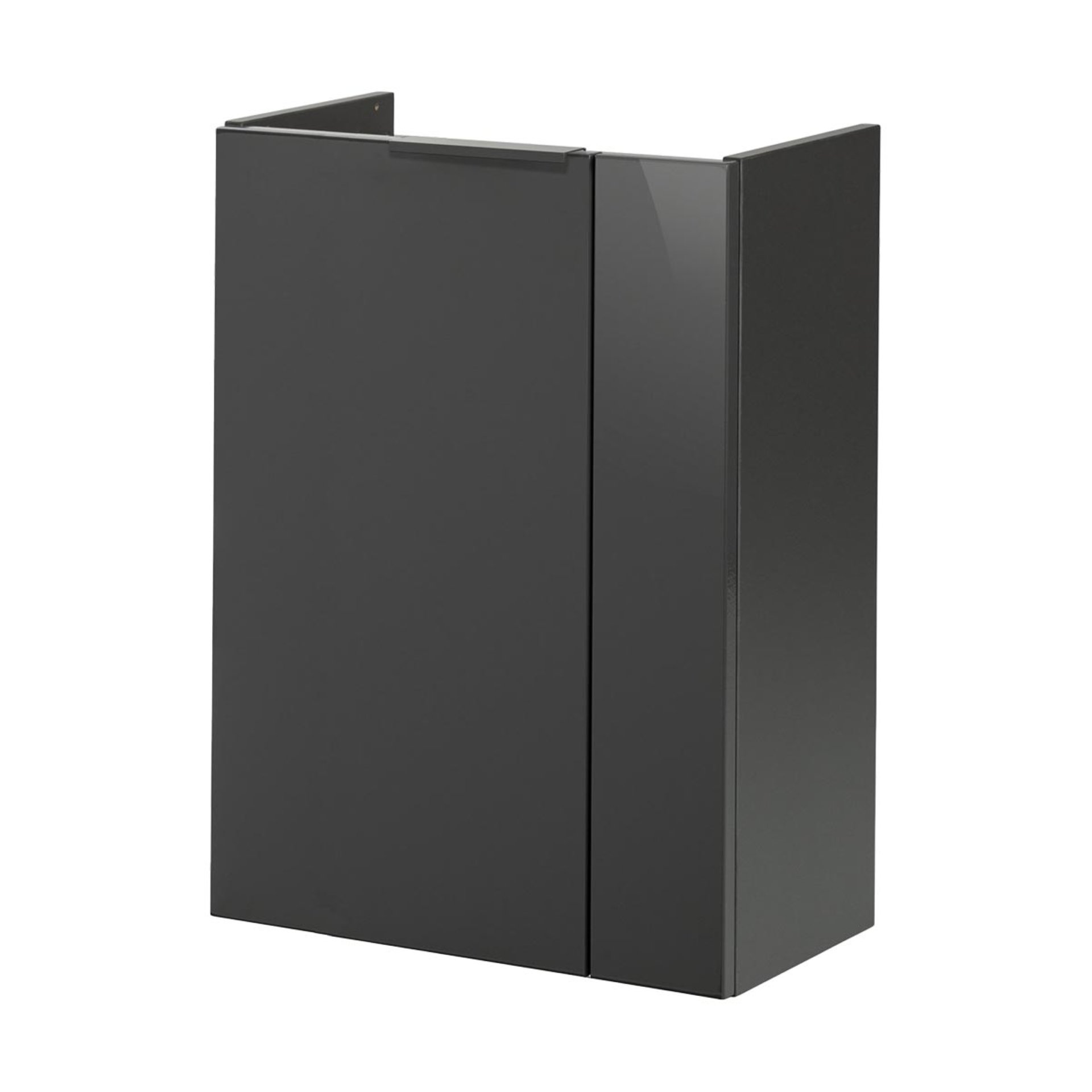 FACKELMANN SBC LUNA Waschbeckenunterschrank Gäste WC 45 cm breit, Anthrazit, Türanschlag links