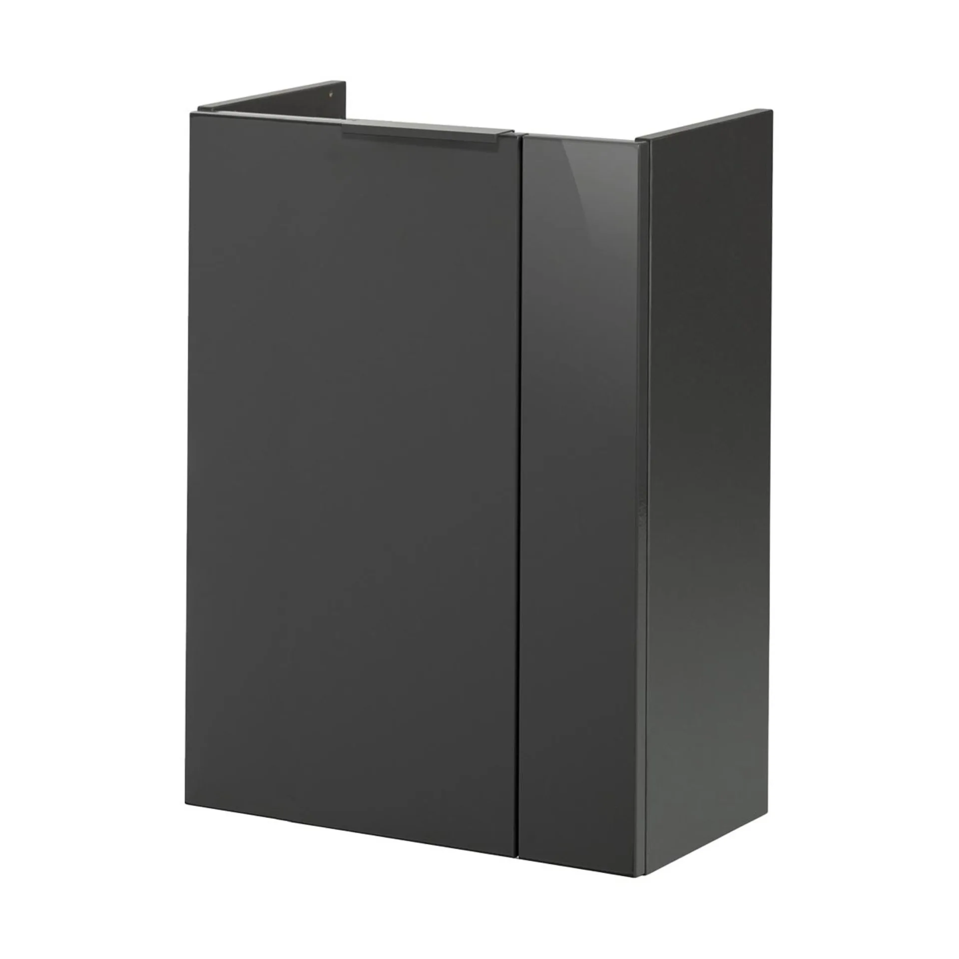 FACKELMANN SBC LUNA Waschbeckenunterschrank Gäste WC 45 cm breit, Anthrazit, Türanschlag links