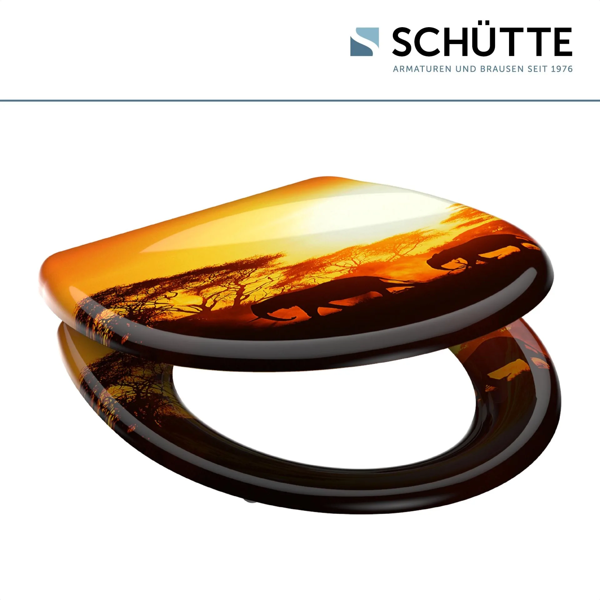 SCHÜTTE AFRICA WC-Sitz, Kunststoff, mit Absenkautomatik und Schnellverschluss