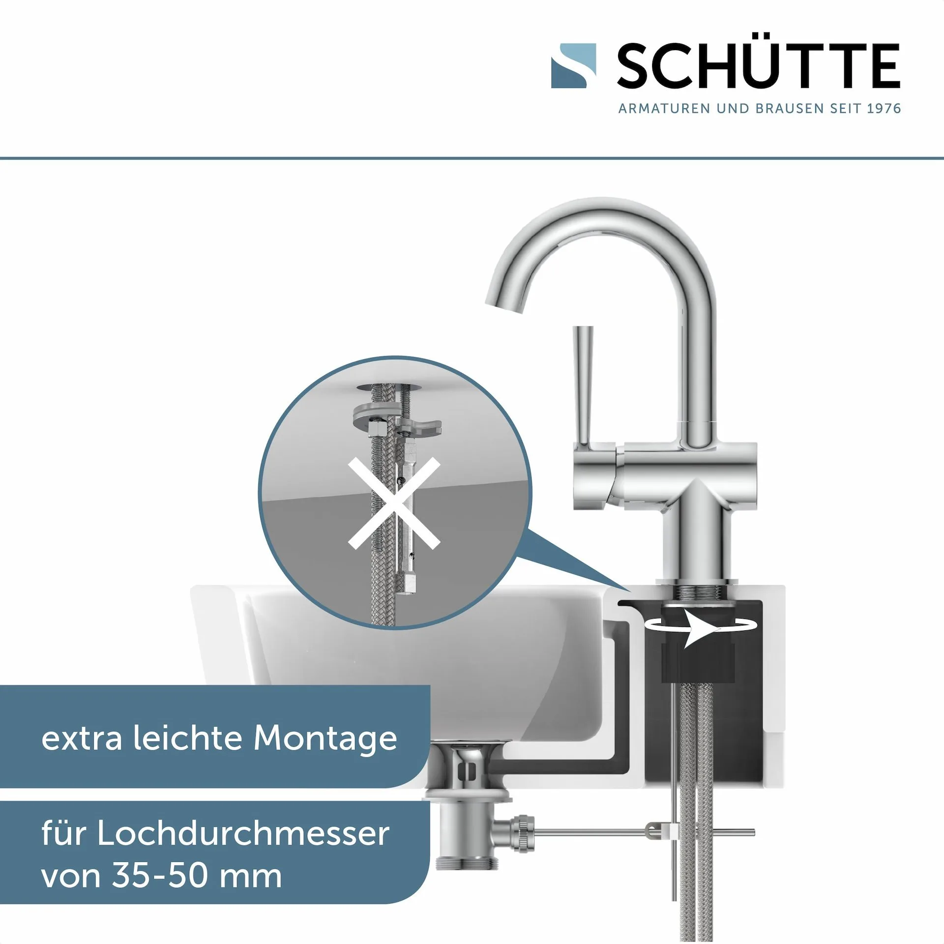 Schütte CORNWALL Waschtischarmatur, Chrom