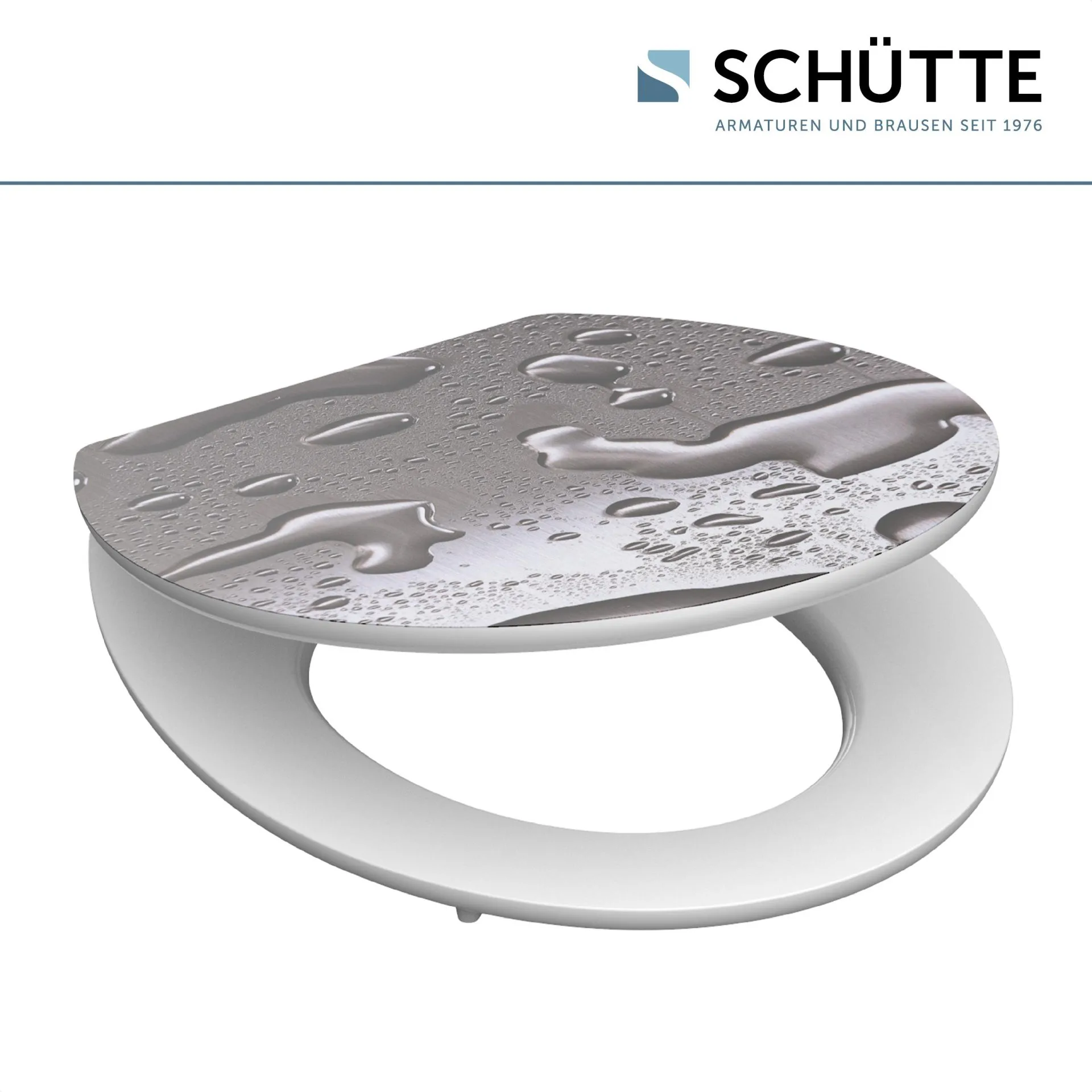 SCHÜTTE GREY STEEL WC-Sitz, MDF HG, Grau mit Absenkautomatik