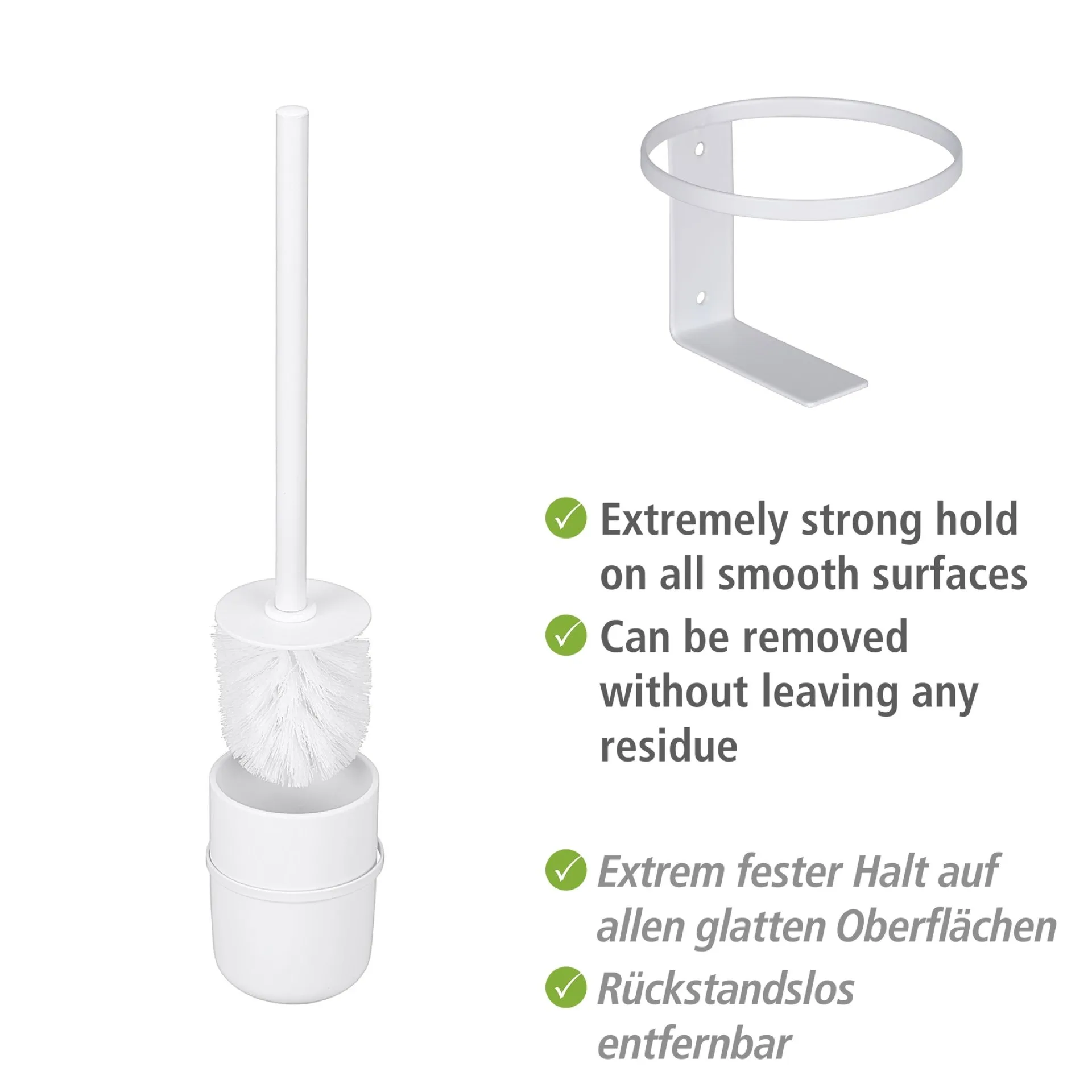 WENKO CARPINO WC-Garnitur, Weiß, mit Wandhalterung, Befestigen ohne Bohren