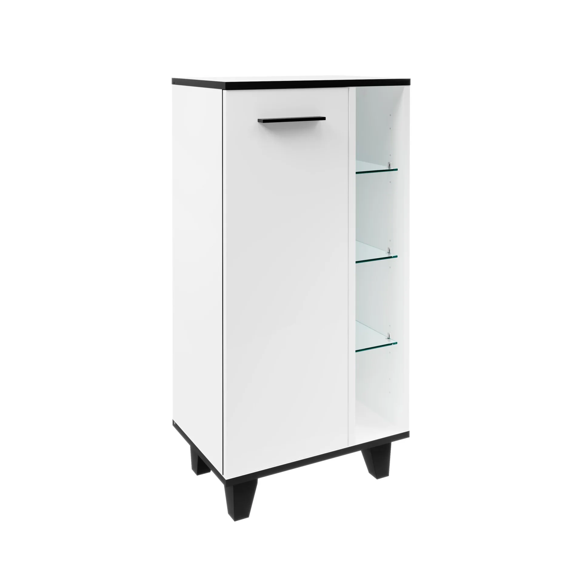 FACKELMANN TE-A Midischrank 47 cm breit, Weiß, mit Füßen