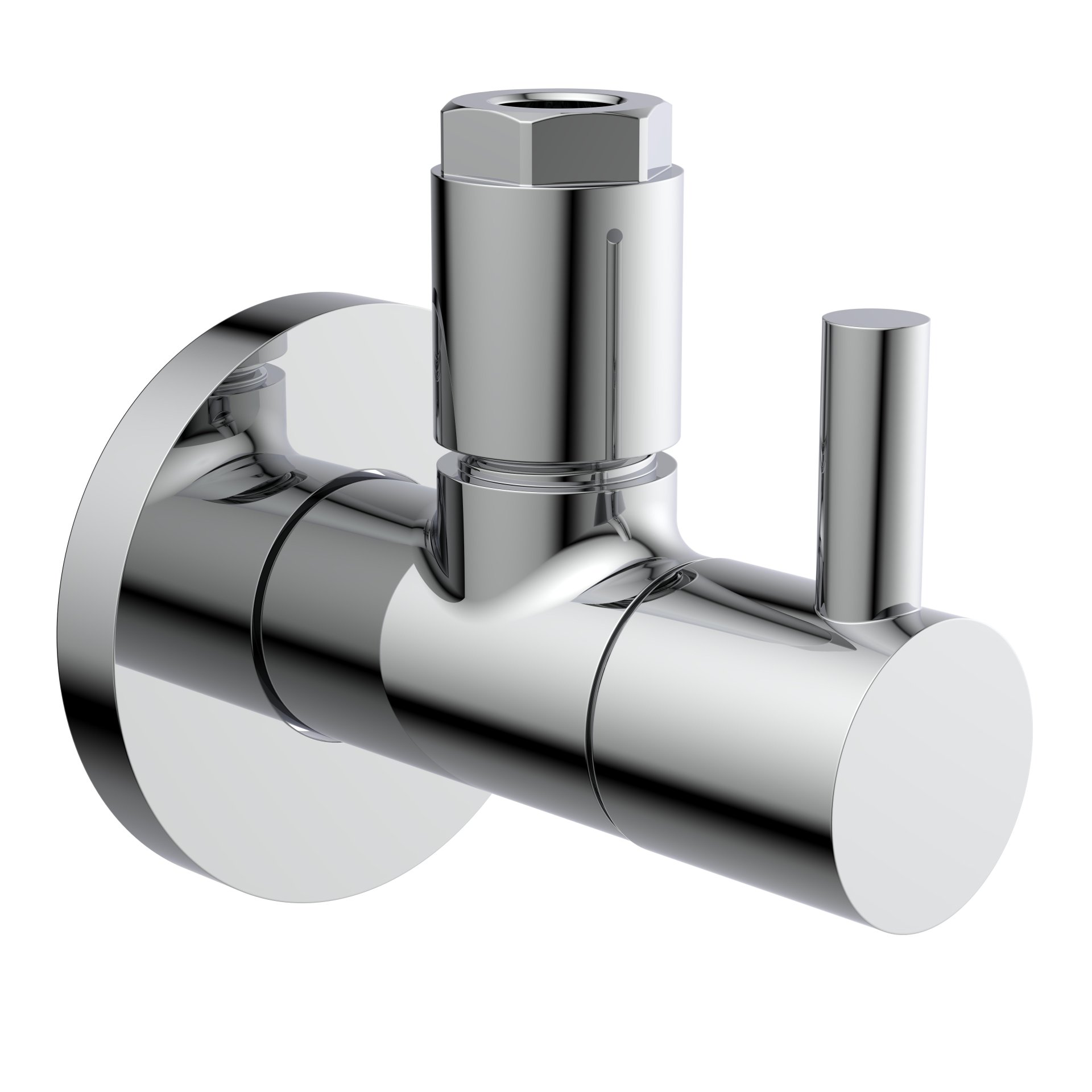 KIRCHHOFF Eckventil, Chrom, 1/2" x 10 mm, mit Schubrosette