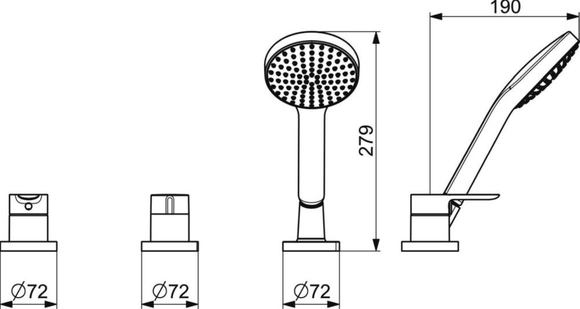 HANSA HANSALIGNA Brausearmatur, Chrom, Komplettset rund