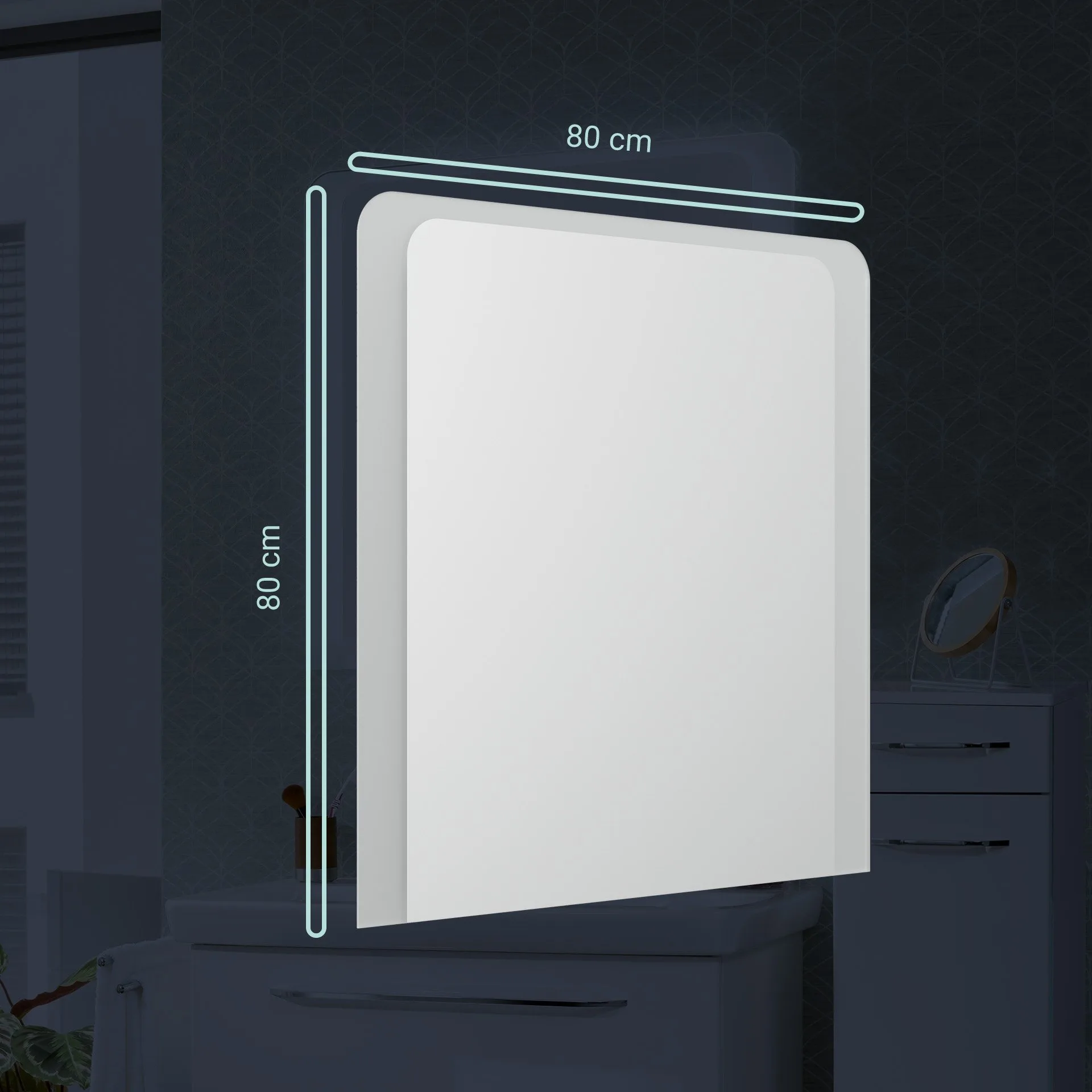 FACKELMANN MI80 LED Spiegel 80 cm breit